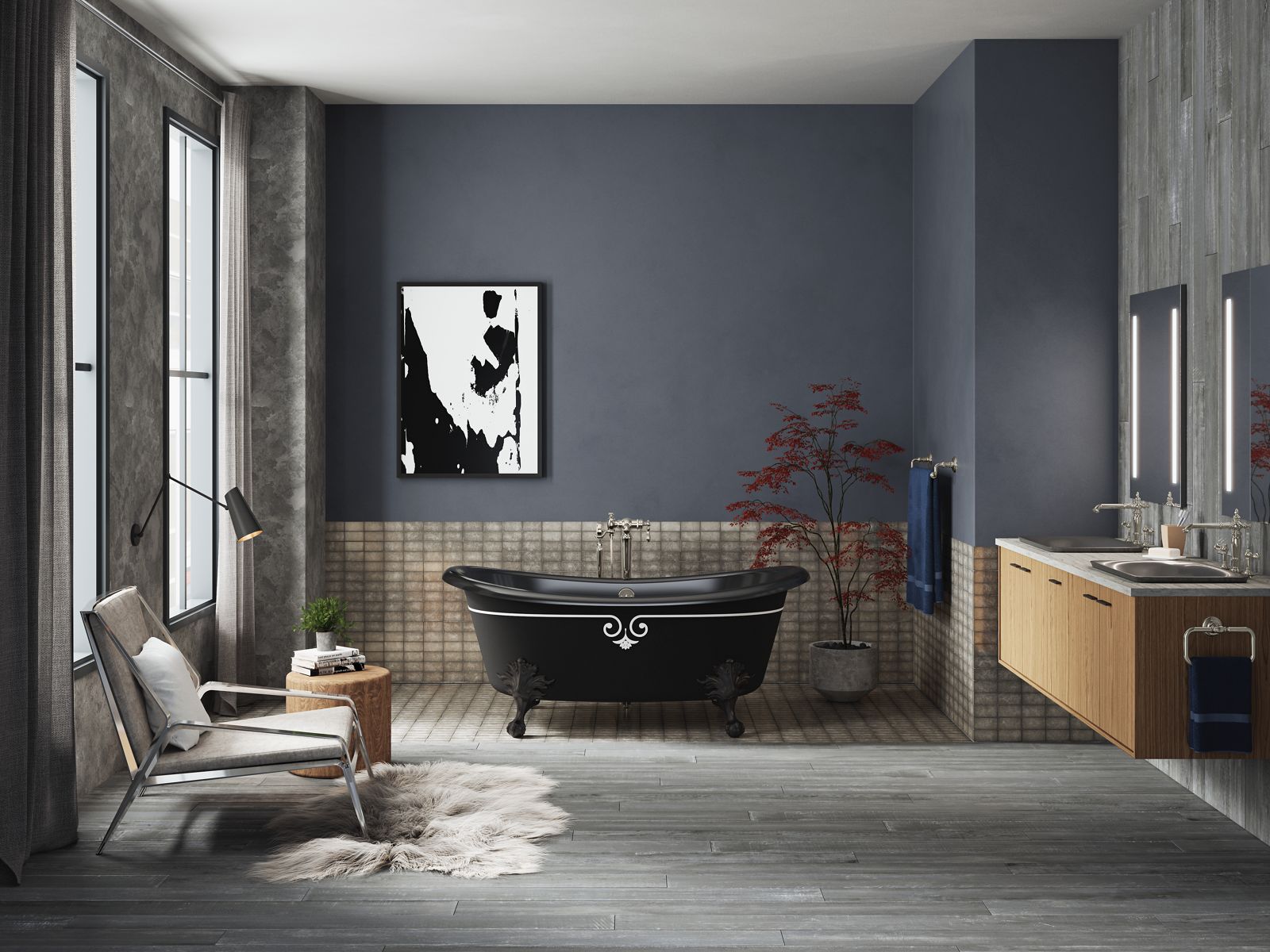 10050-artifacts-66-1-8-x-32-1-2-freestanding-bath-with-iron-black-exterior-and-decorative-border-3.jpg Artifacts™ 66-1/8" x 32-1/2" freestanding bath with Iron Black exterior and decorative border