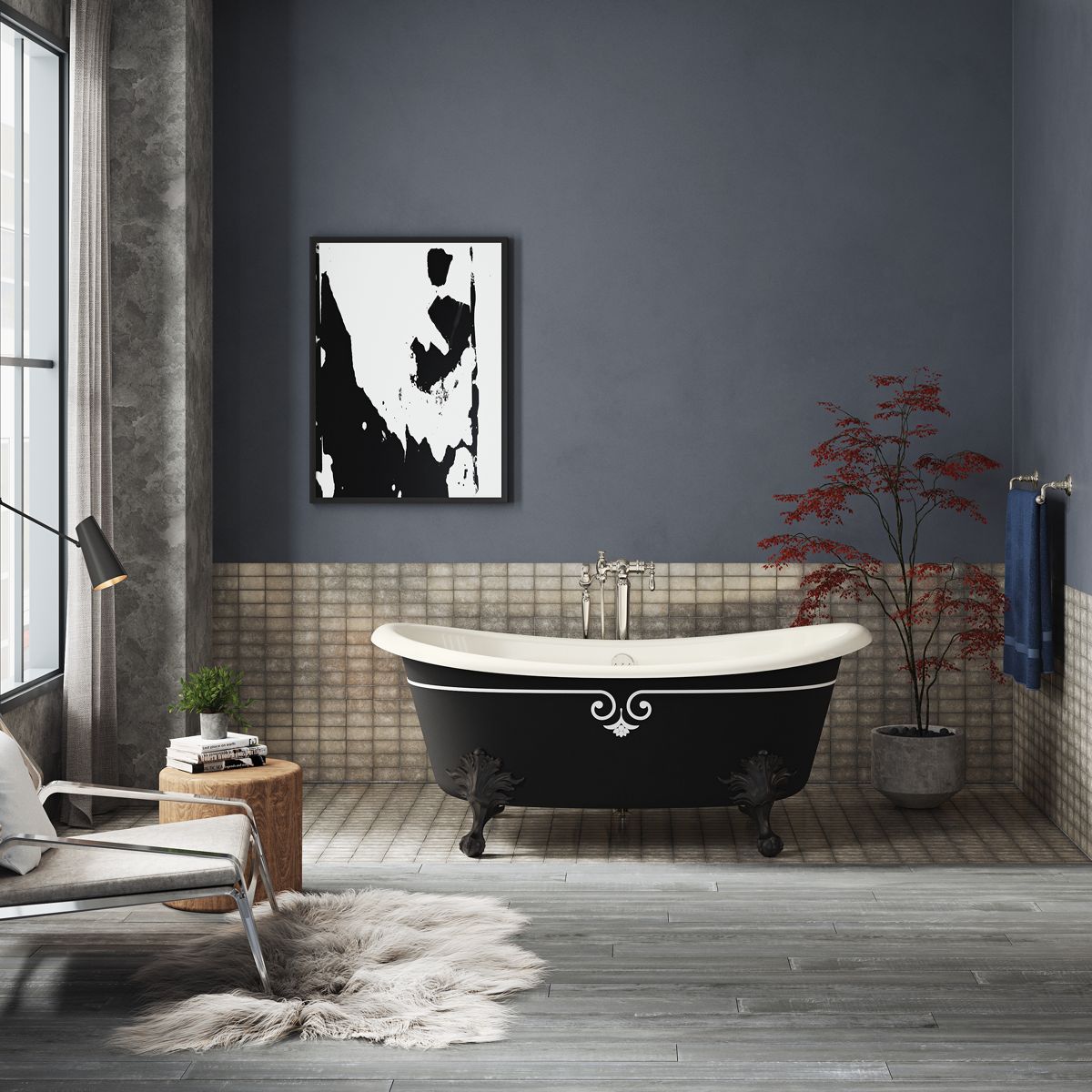 10050-artifacts-66-1-8-x-32-1-2-freestanding-bath-with-iron-black-exterior-and-decorative-border-5.jpg Artifacts™ 66-1/8" x 32-1/2" freestanding bath with Iron Black exterior and decorative border