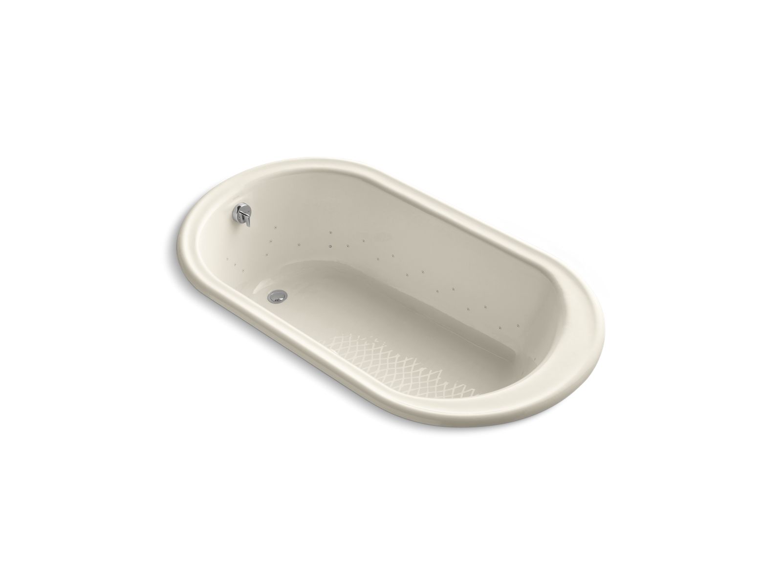 Iron Works® 66" x 36" drop-in BubbleMassage™ air bath with Almond airjet color and end drain