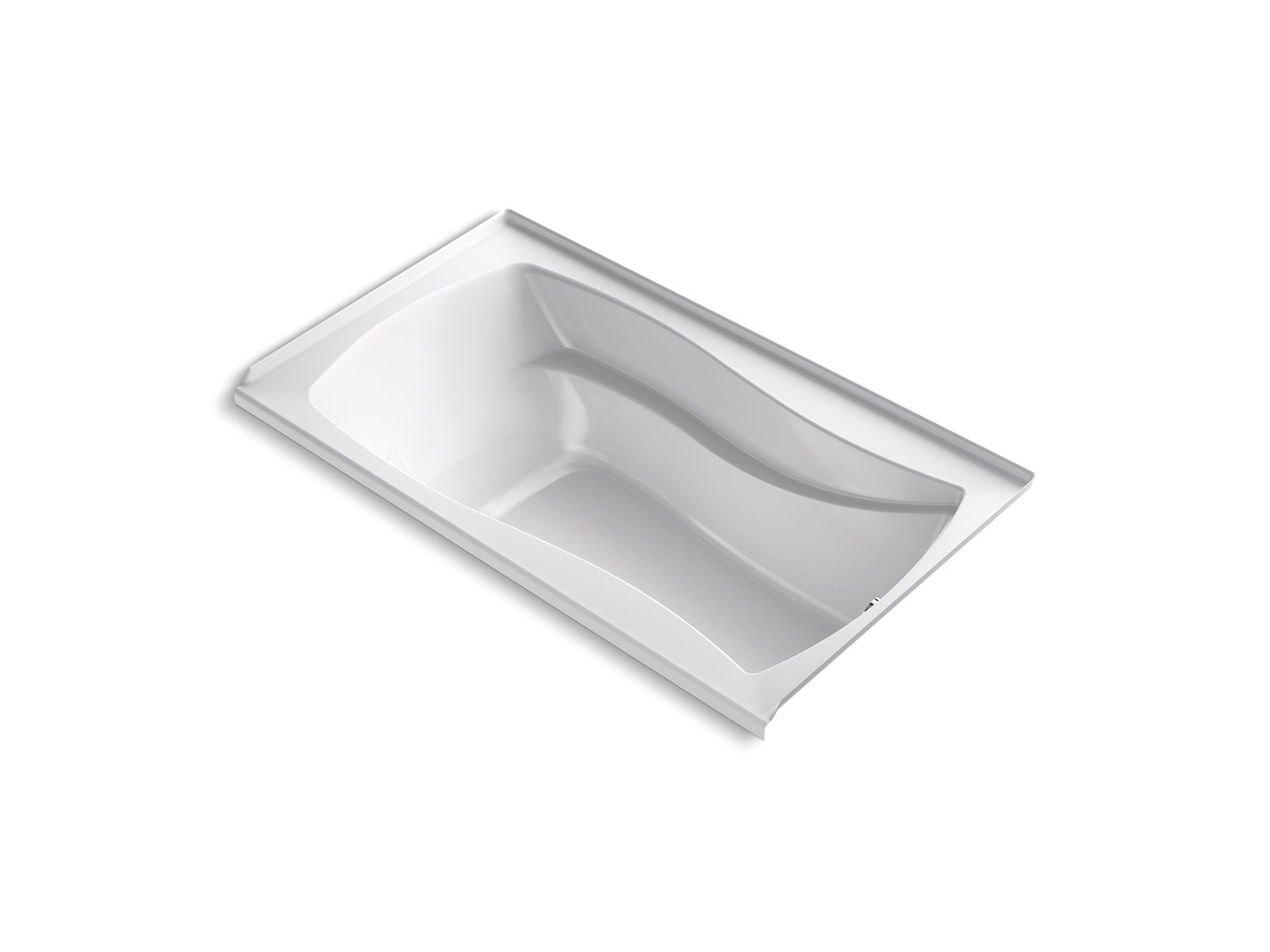Mariposa® 66" x 36" alcove Heated BubbleMassage™ air bath with Bask® heated surface and right-hand drain