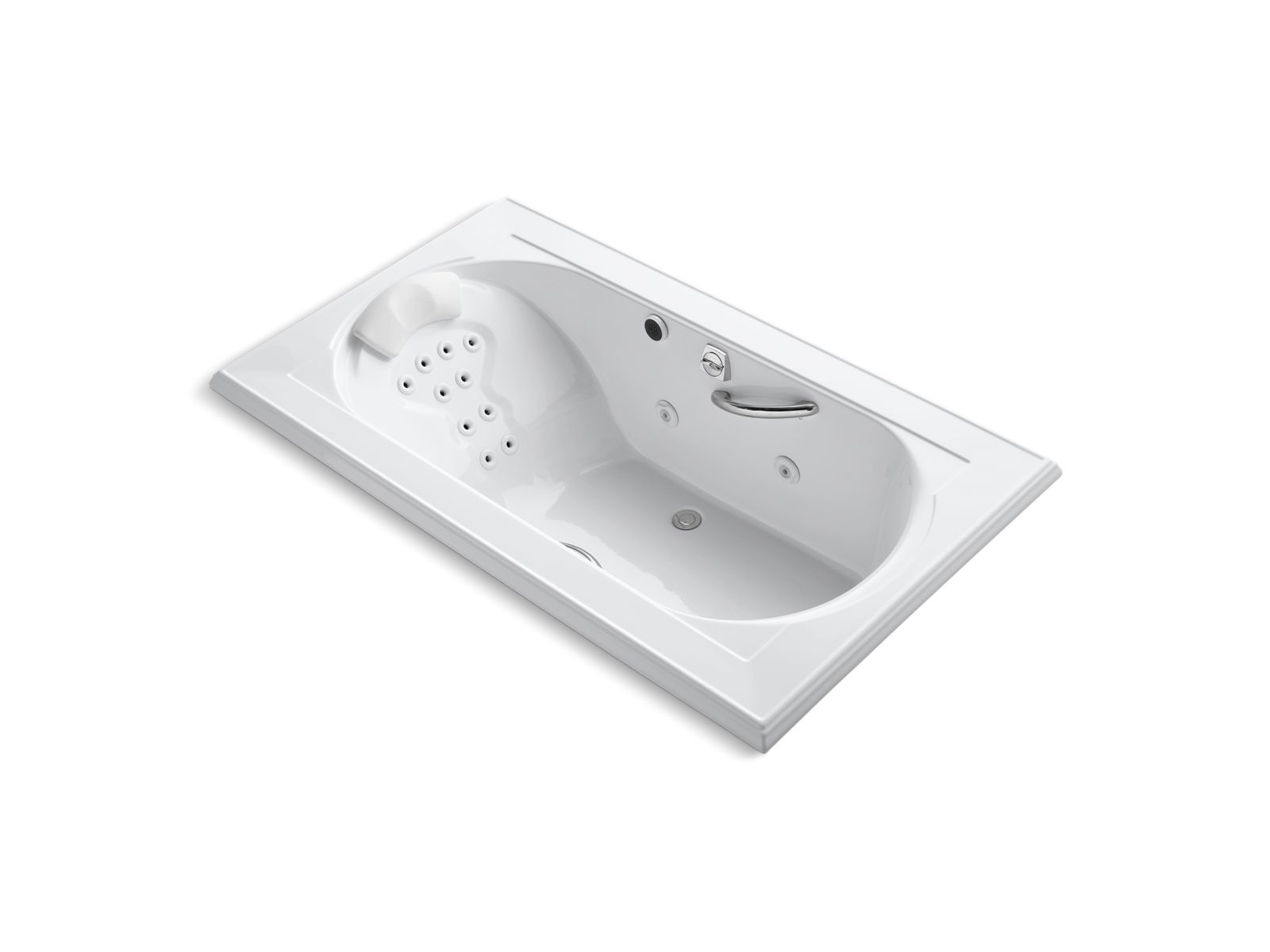 Memoirs® 72" x 42" drop-in heated whirlpool bath