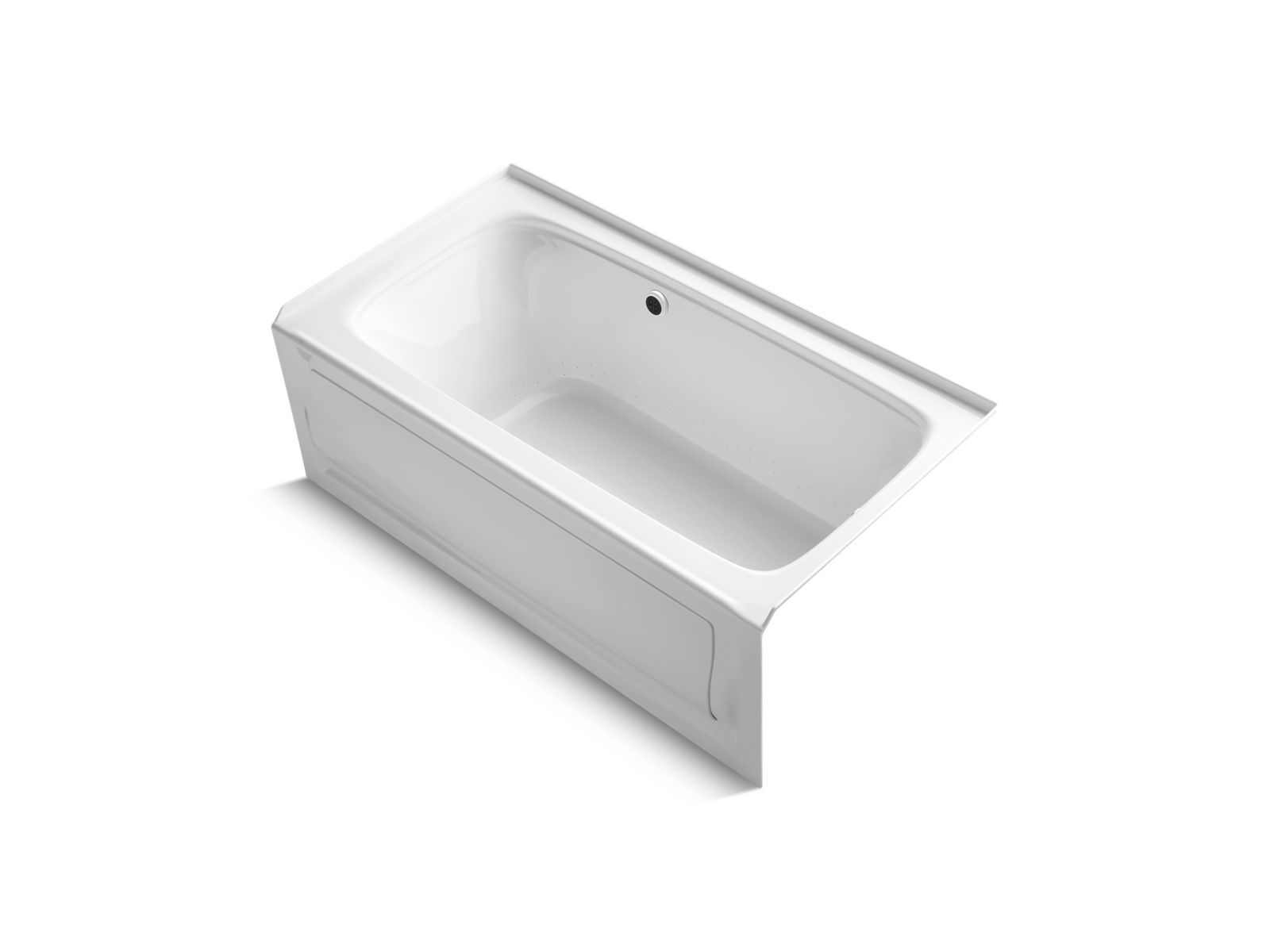 Bancroft® 60" x 32" alcove BubbleMassage™ air bath with Bask® heated surface, integral apron, integral flange and right-hand drain