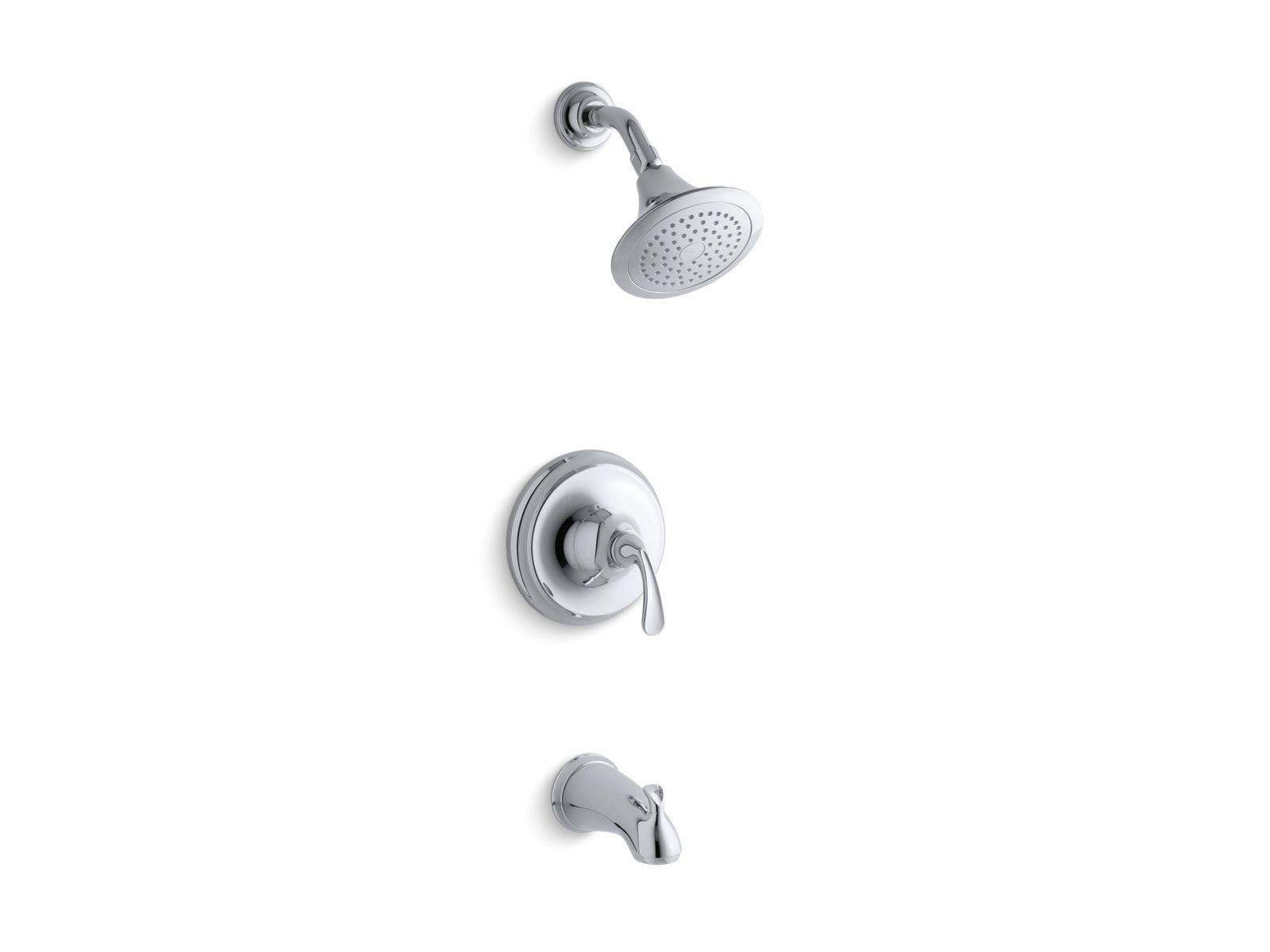 Forté® Rite-Temp® pressure-balancing bath and shower trim set with sculpted lever handle, valve not included