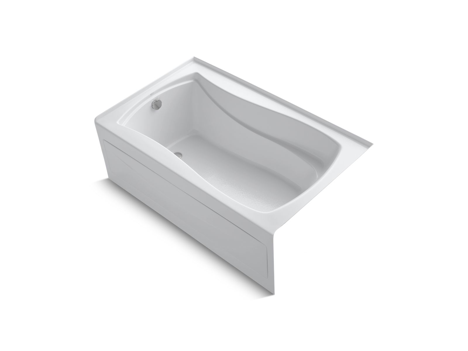Mariposa® 60" x 36" alcove bath with Bask® heated surface, left drain