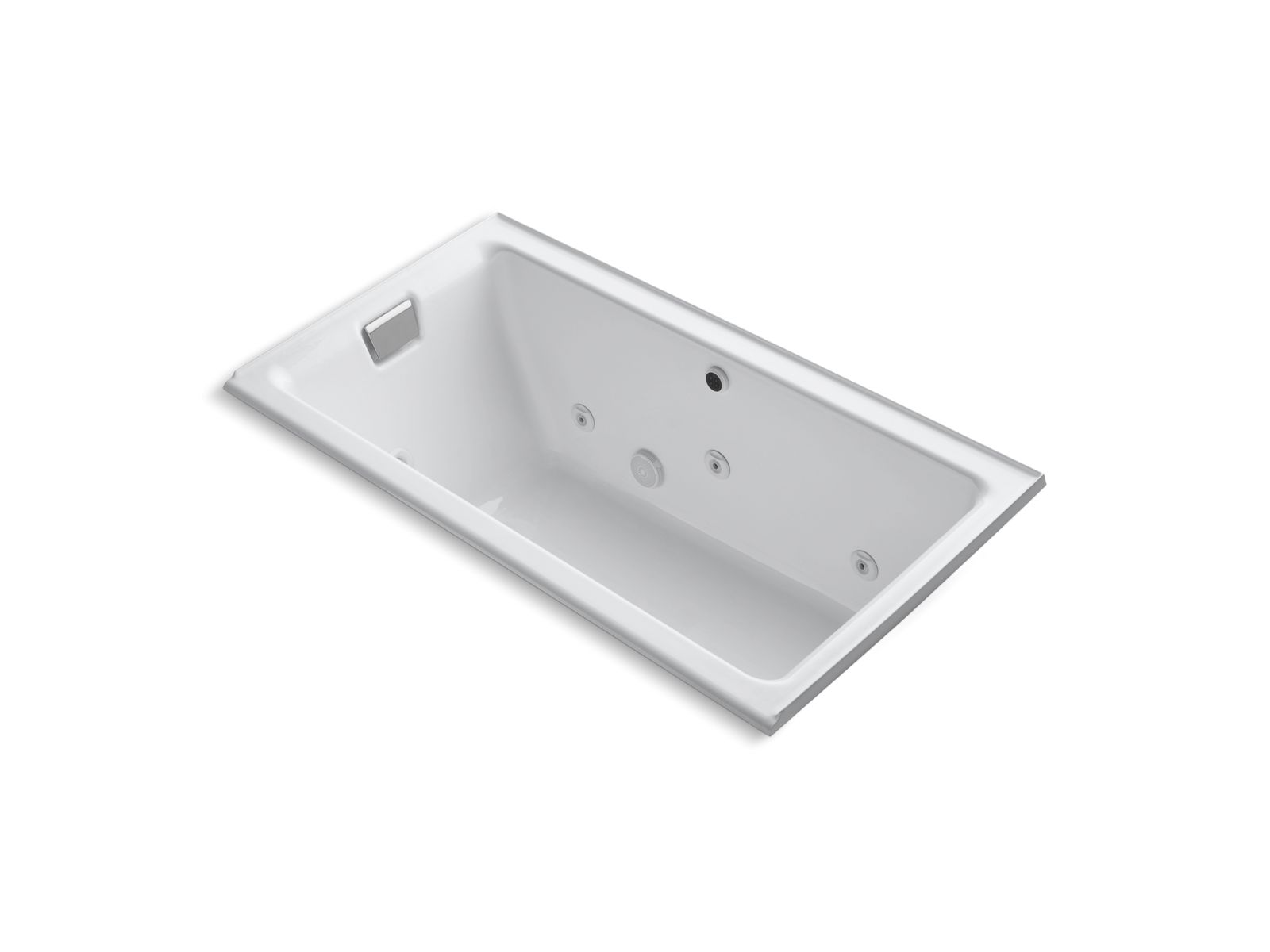 Tea-for-Two® 66" x 36" alcove whirlpool with left-hand drain and heater without trim