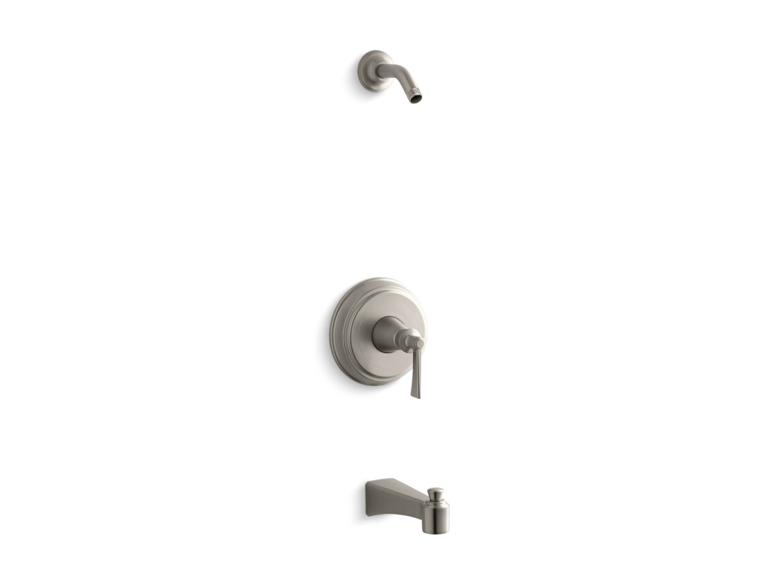 Archer® Rite-Temp® bath and shower valve trim with lever handle and spout, less showerhead