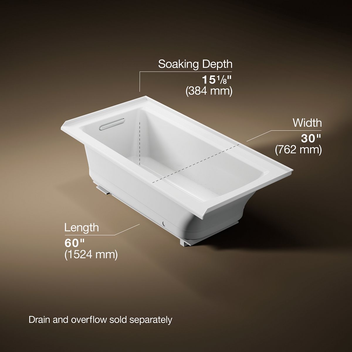 10958-archer-60-x-30-alcove-heated-bubblemassage-air-bath-left-drain-12.jpg Archer® 60" x 30" alcove Heated BubbleMassage™ air bath, left drain