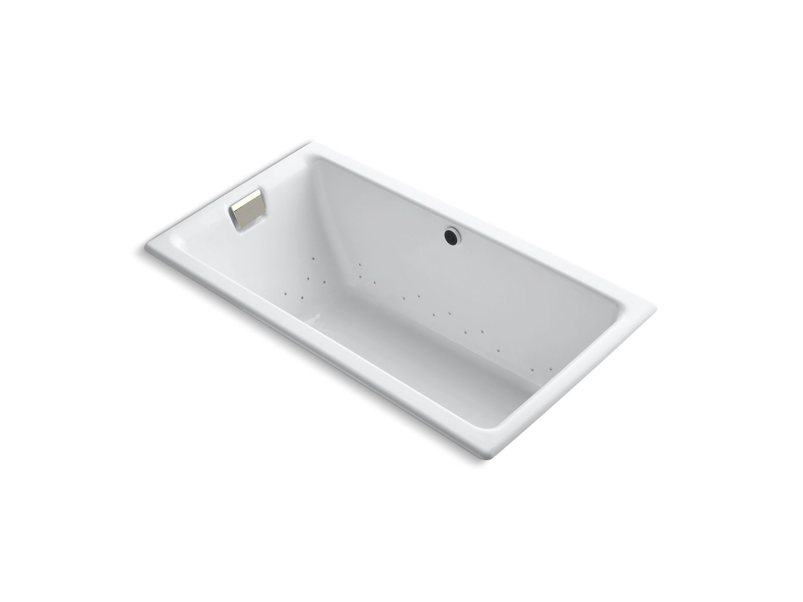Tea-for-Two® 66" x 36" drop-in BubbleMassage™ air bath with Vibrant® Brushed Nickel airjet finish