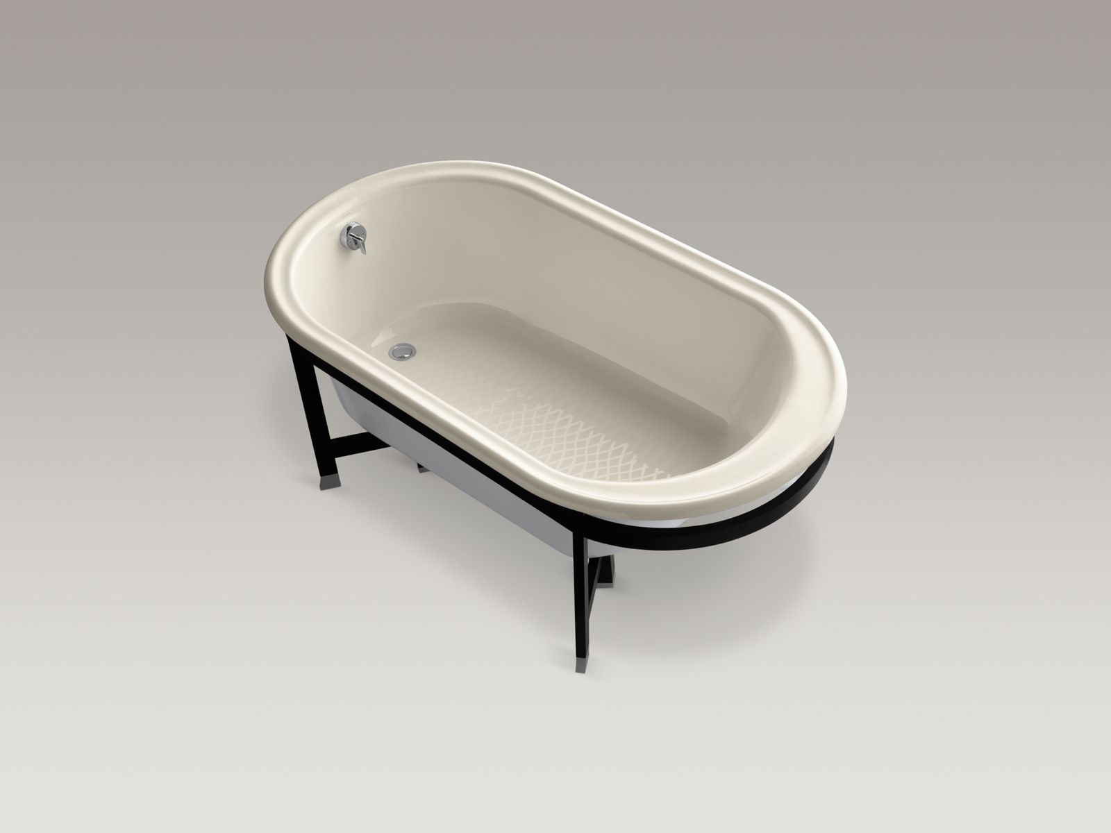11264-iron-works-r-tellieur-r-66-x-36-freestanding-bath-with-white-exterior-and-black-forest-surround-3.jpg Iron Works(R) Tellieur(R) 66" x 36" freestanding bath with White exterior and Black Forest surround