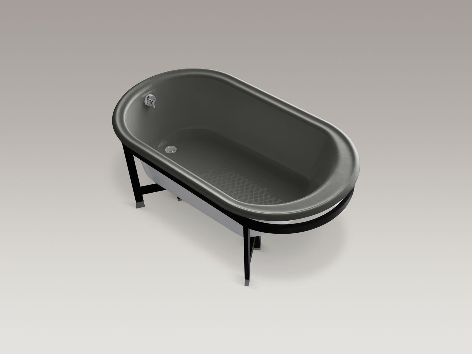 11264-iron-works-r-tellieur-r-66-x-36-freestanding-bath-with-white-exterior-and-black-forest-surround-5.jpg Iron Works(R) Tellieur(R) 66" x 36" freestanding bath with White exterior and Black Forest surround