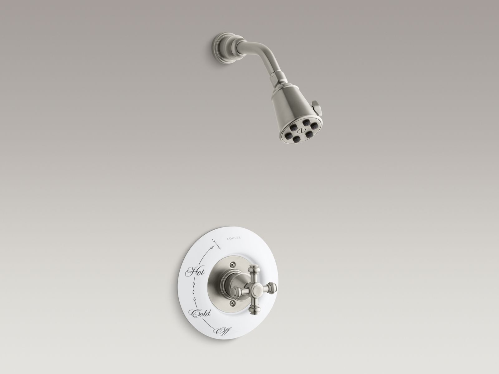 IV Georges Brass(R) Rite-Temp(R) pressure-balancing shower faucet trim with cross handle, valve not included