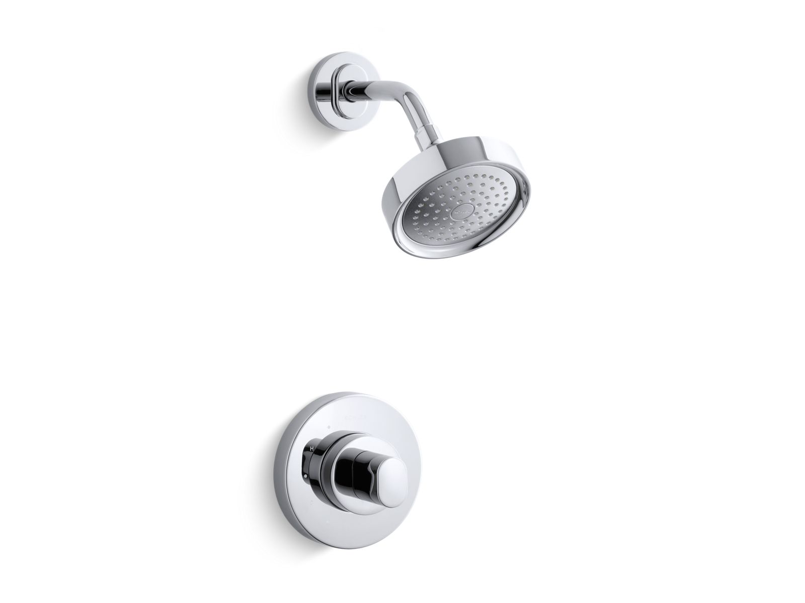 Oblo™ Rite-Temp® shower valve trim with oval handle and 2.5 gpm showerhead