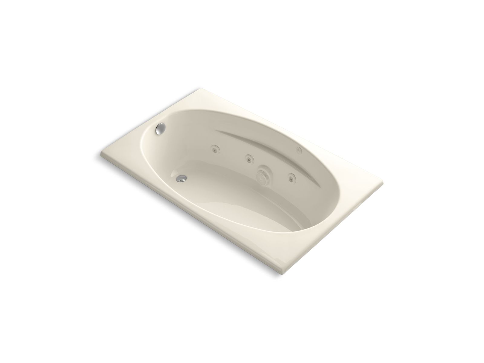 6036 60" x 36" drop-in whirlpool with custom pump location and heater