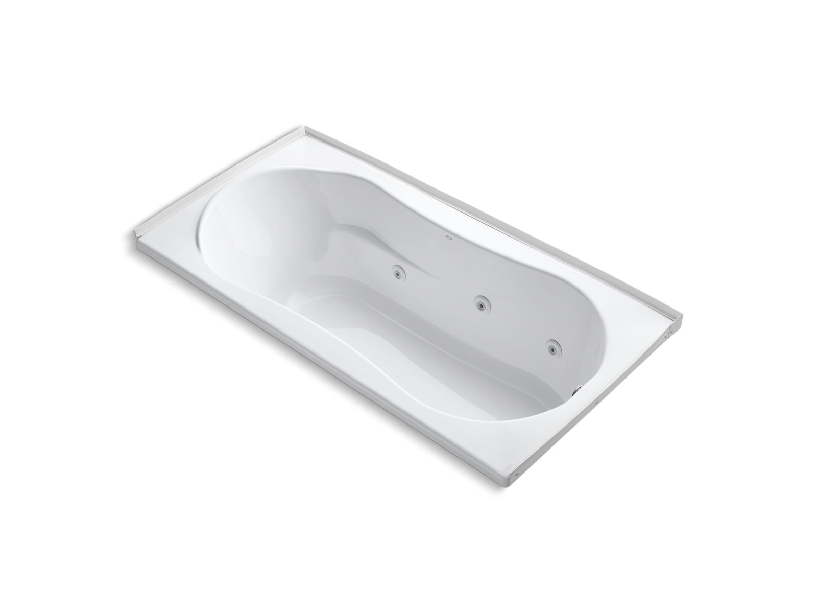 7236 72" x 36" alcove whirlpool bath with integral flange and right-hand drain