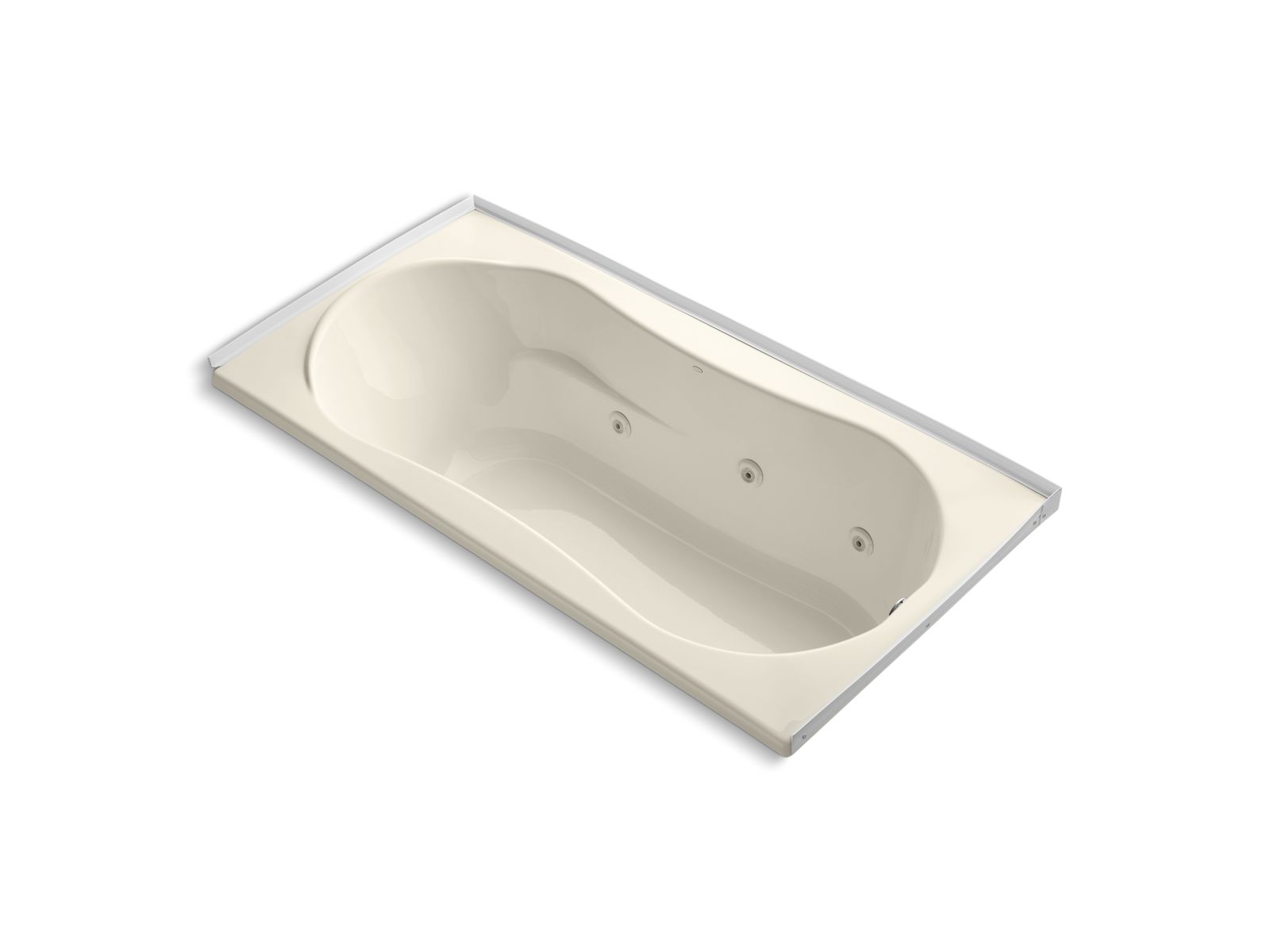 7236 72" x 36" alcove whirlpool bath with integral flange and right-hand drain