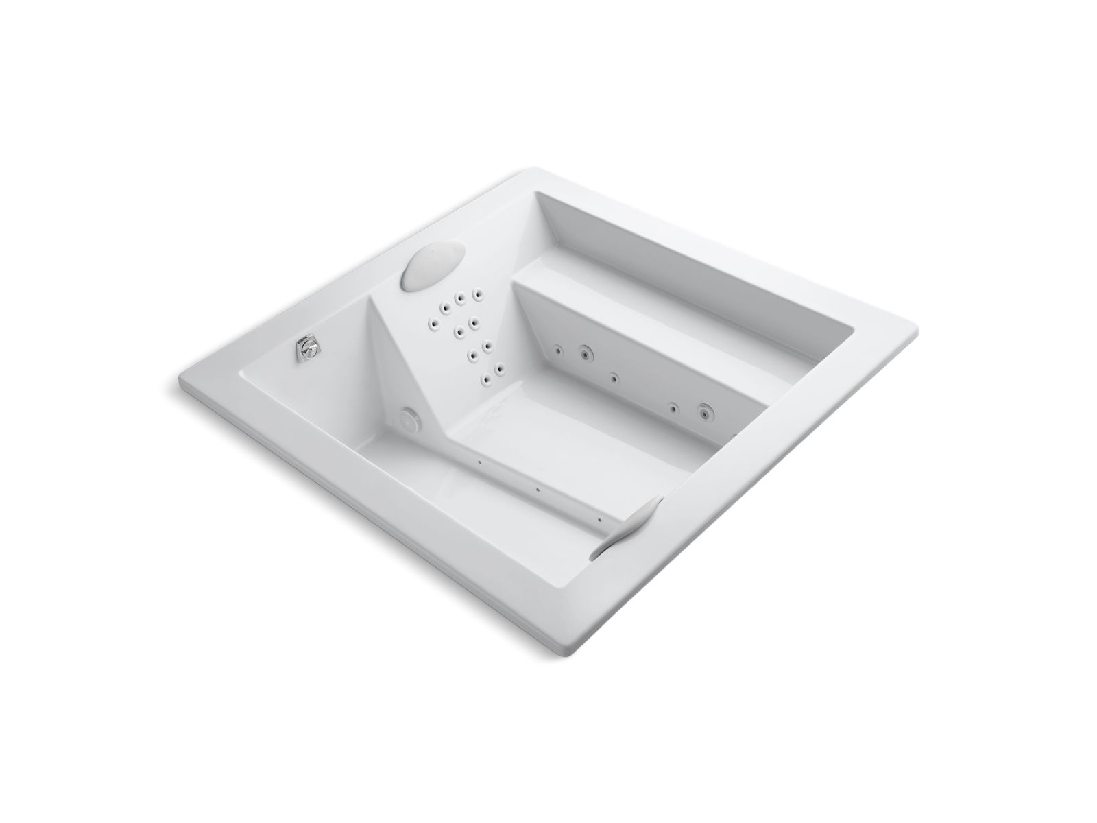 Consonance® 69-1/4" x 69-1/4" drop-in whirlpool bath with BodyMassage™ backjet