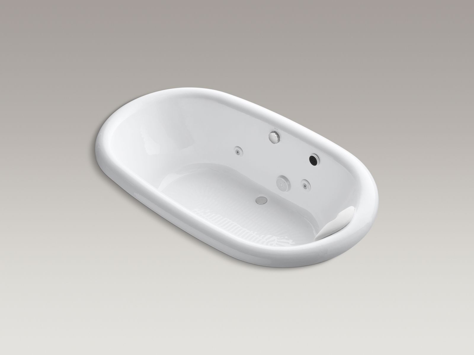 Vintage(R) 72" x 42" cast iron drop-in whirlpool with center drain, heater, neckjets and variable speed pump without trim