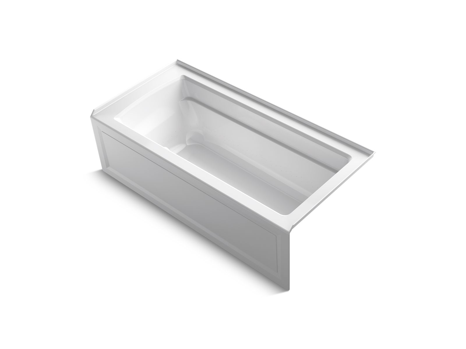 Archer® 66" x 32" alcove BubbleMassage™ air bath with integral apron, right-hand drain and Bask® heated surface