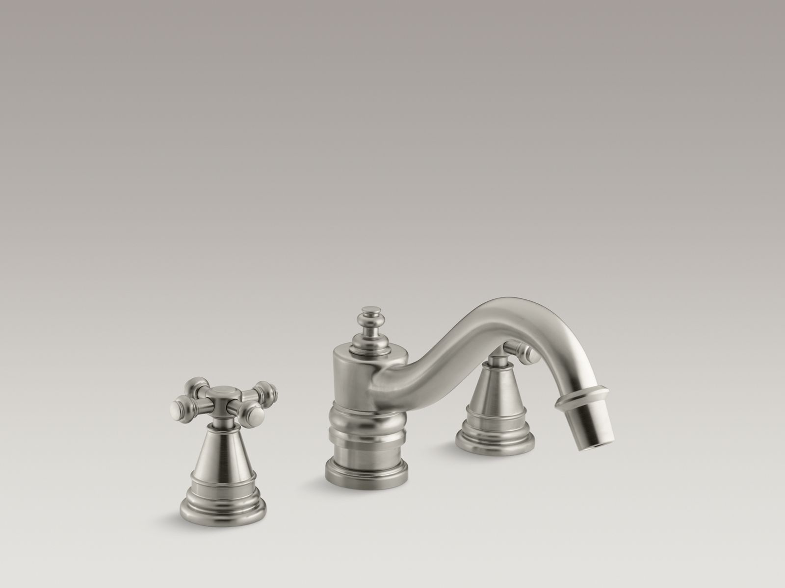 IV Georges Brass(R) deck-mount bath faucet trim for high-flow valve with cross handles, valve not included