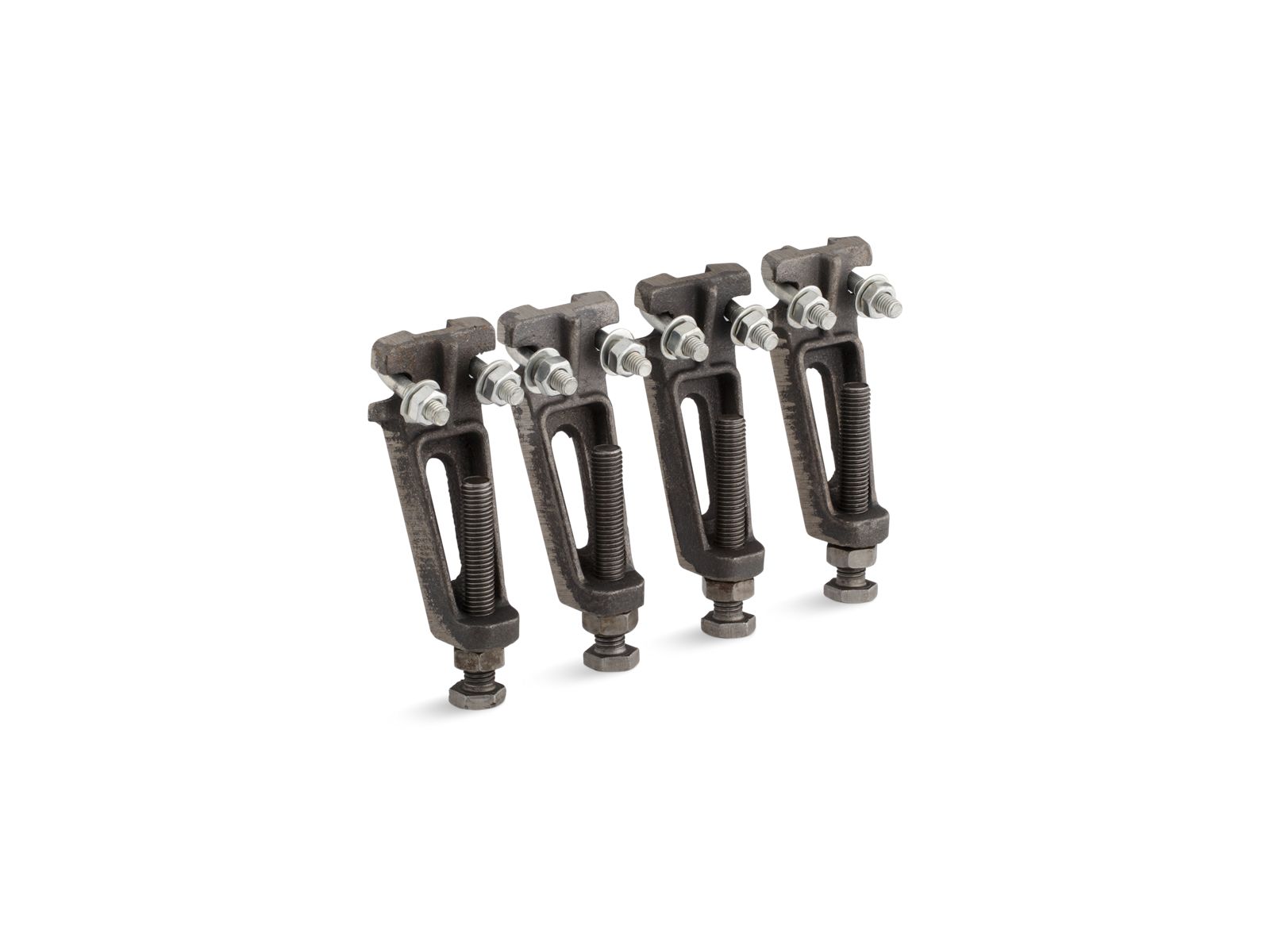 Adjustable feet for cast iron baths