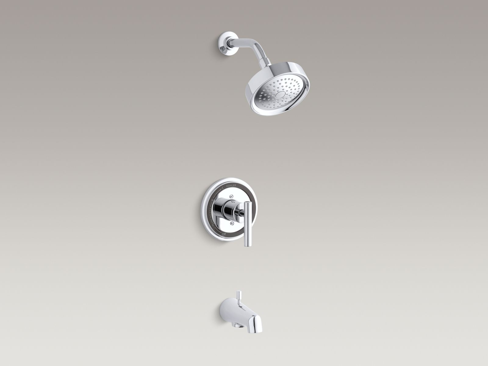 Taboret(R) Rite-Temp(R) pressure-balancing bath and shower faucet trim with lever handle, valve not included