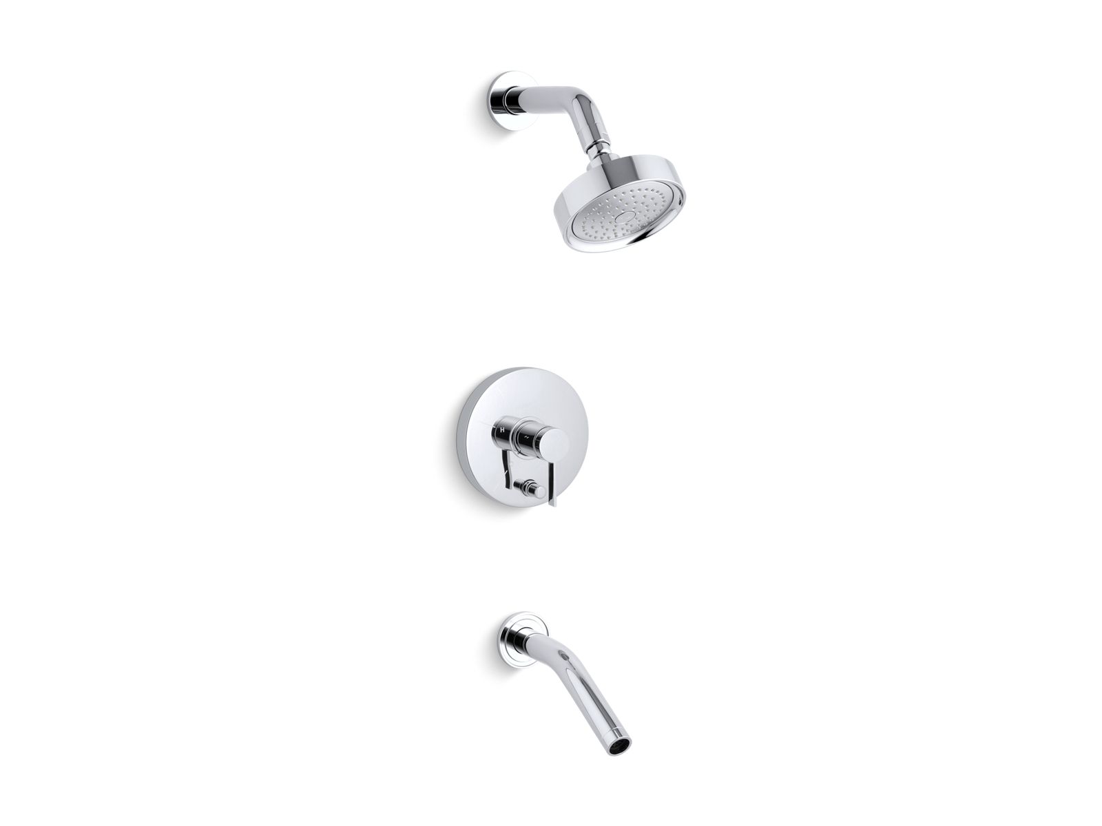 Stillness® Rite-Temp® pressure-balancing bath and shower faucet trim, lever handle