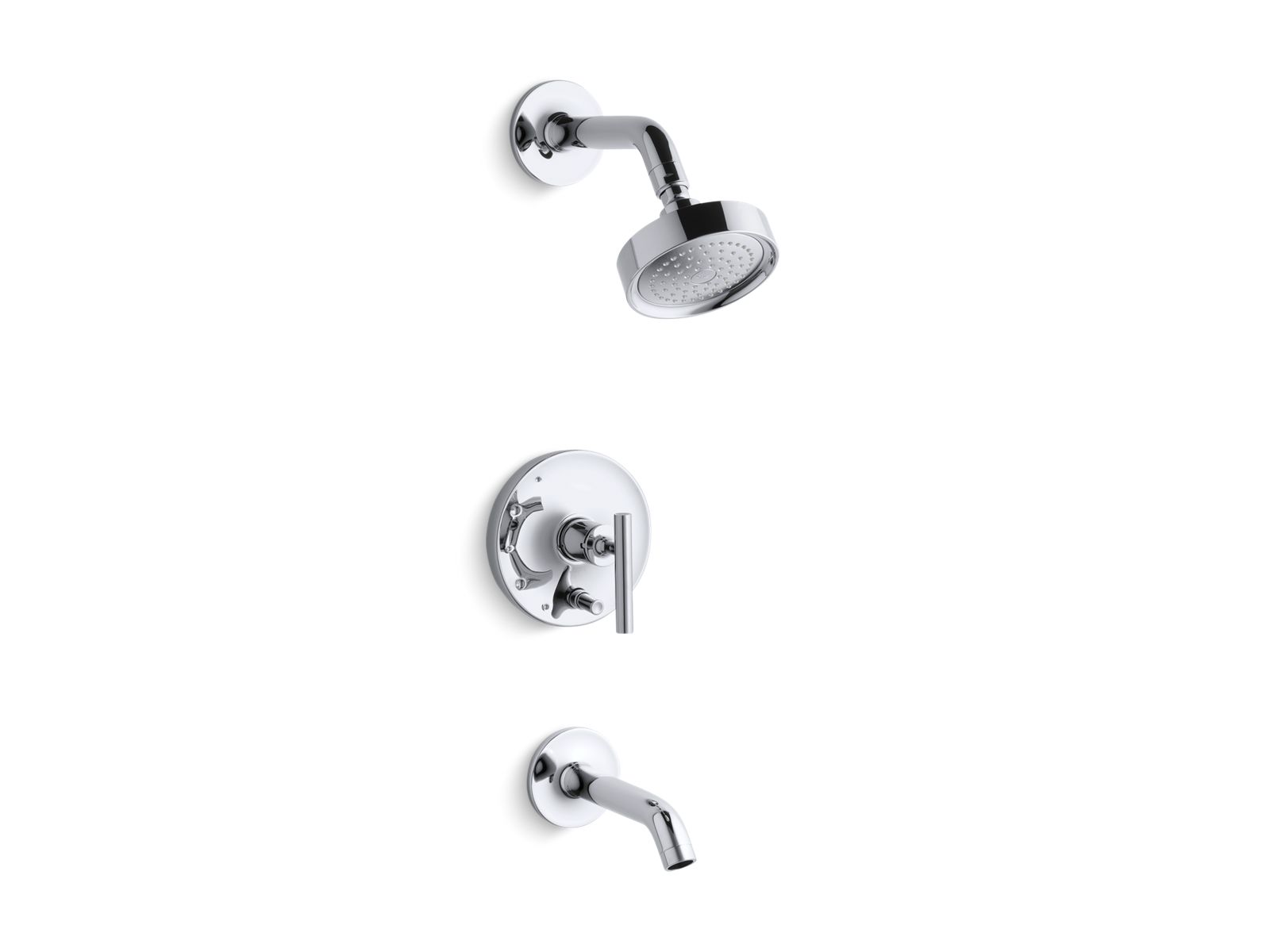 Purist® Rite-Temp® bath and shower trim kit with push-button diverter and lever handle, 2.5 gpm