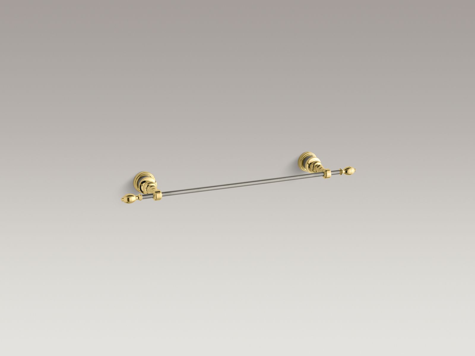 IV Georges Brass(R) 18" towel bar, Vibrant(R) Polished Brass with brushed or Polished Nickel bar and accents