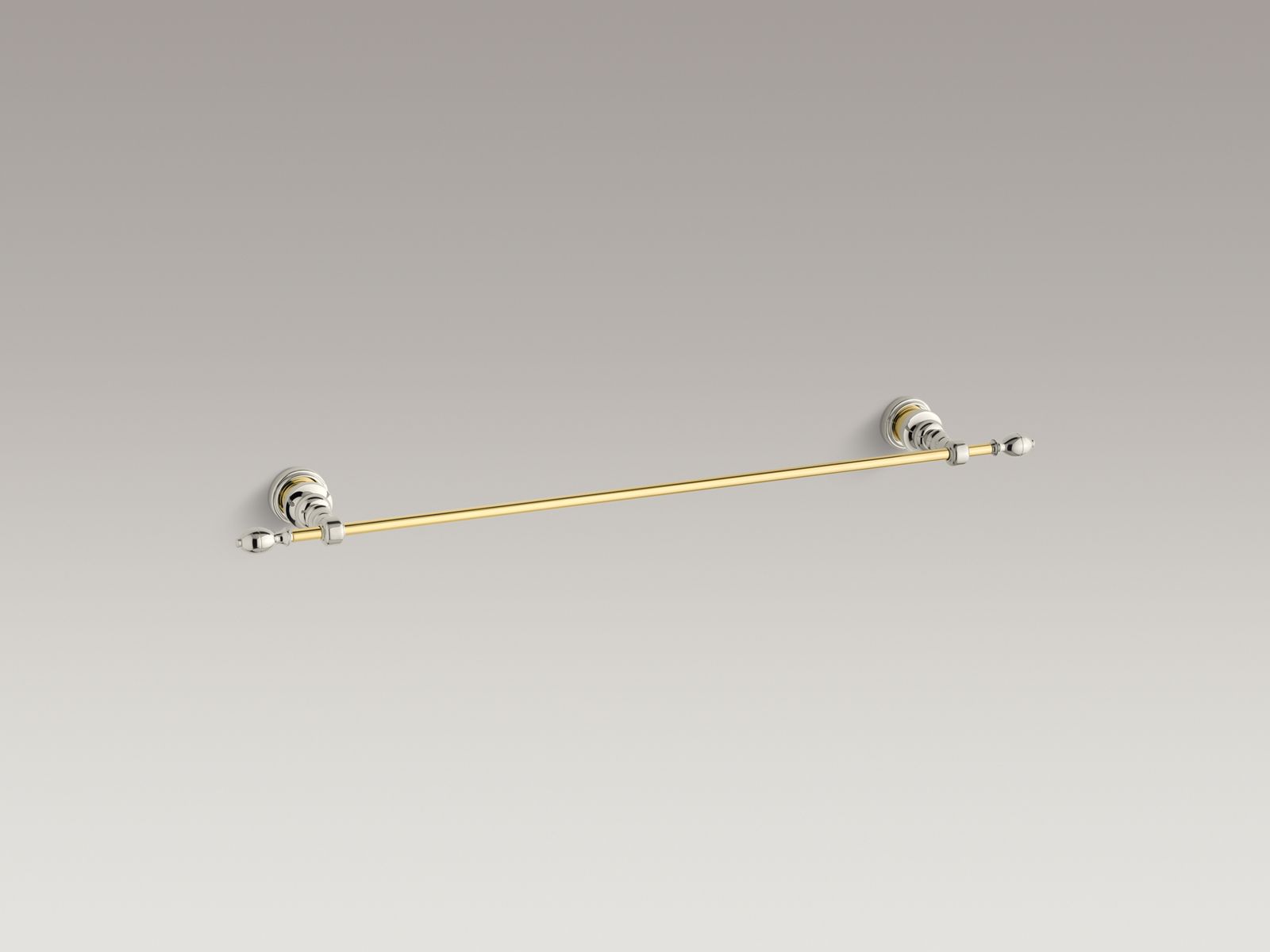 IV Georges Brass(R) 24" towel bar with Polished Brass or Satin Black bar and accents