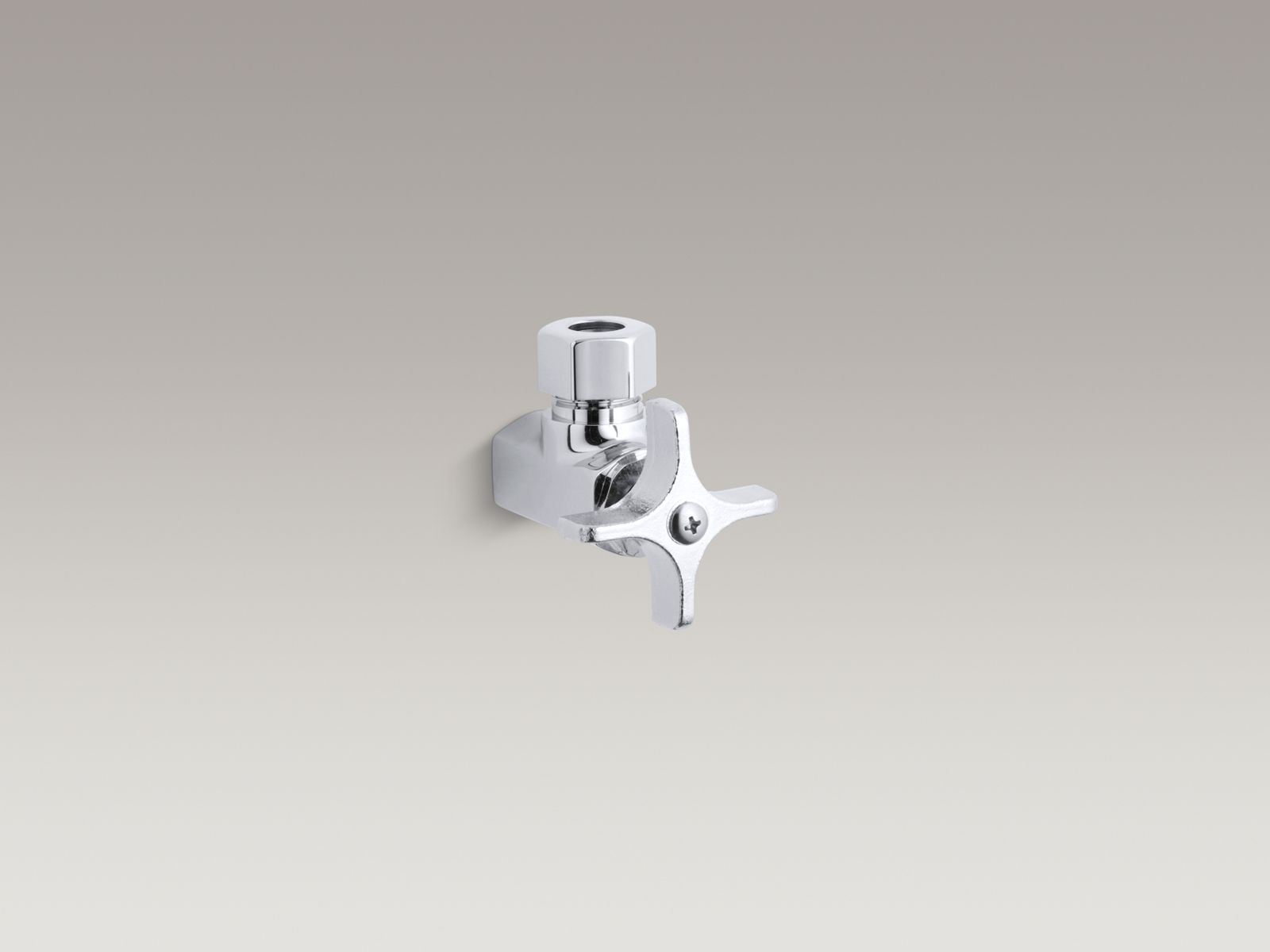 1/2" NPT angle stop with cross handle and compression connection outlet for flexible riser