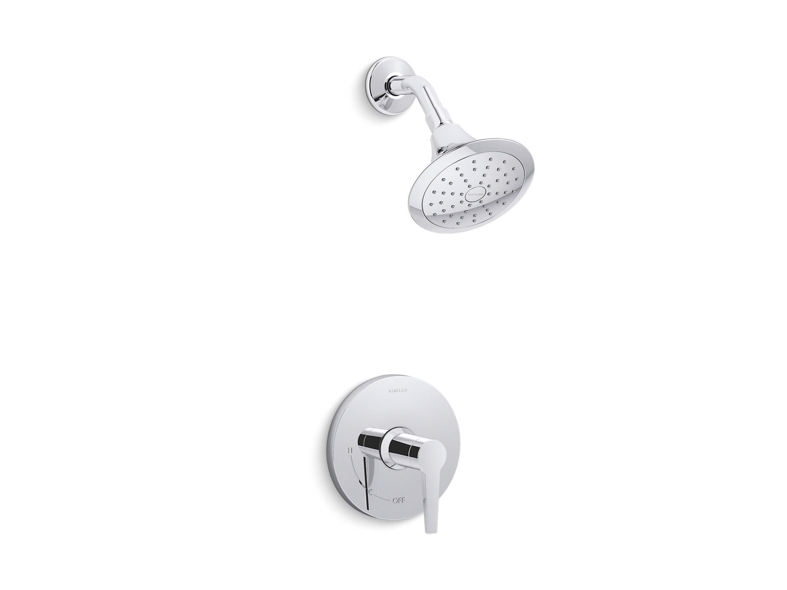 Pitch® Rite-Temp® shower trim with 2.0 gpm showerhead