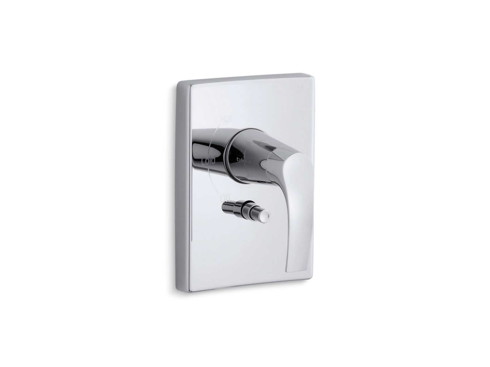 Symbol® Rite-Temp® pressure-balancing valve trim with push-button diverter and lever handles, valve not included