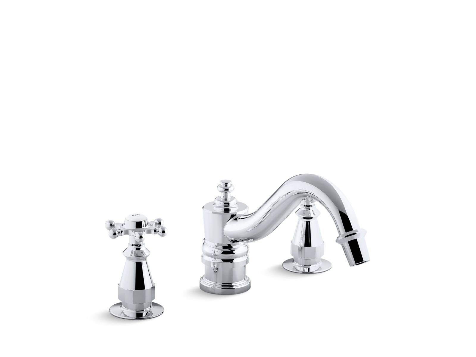 Antique Bath faucet trim for deck-mount high-flow valve, valve not included