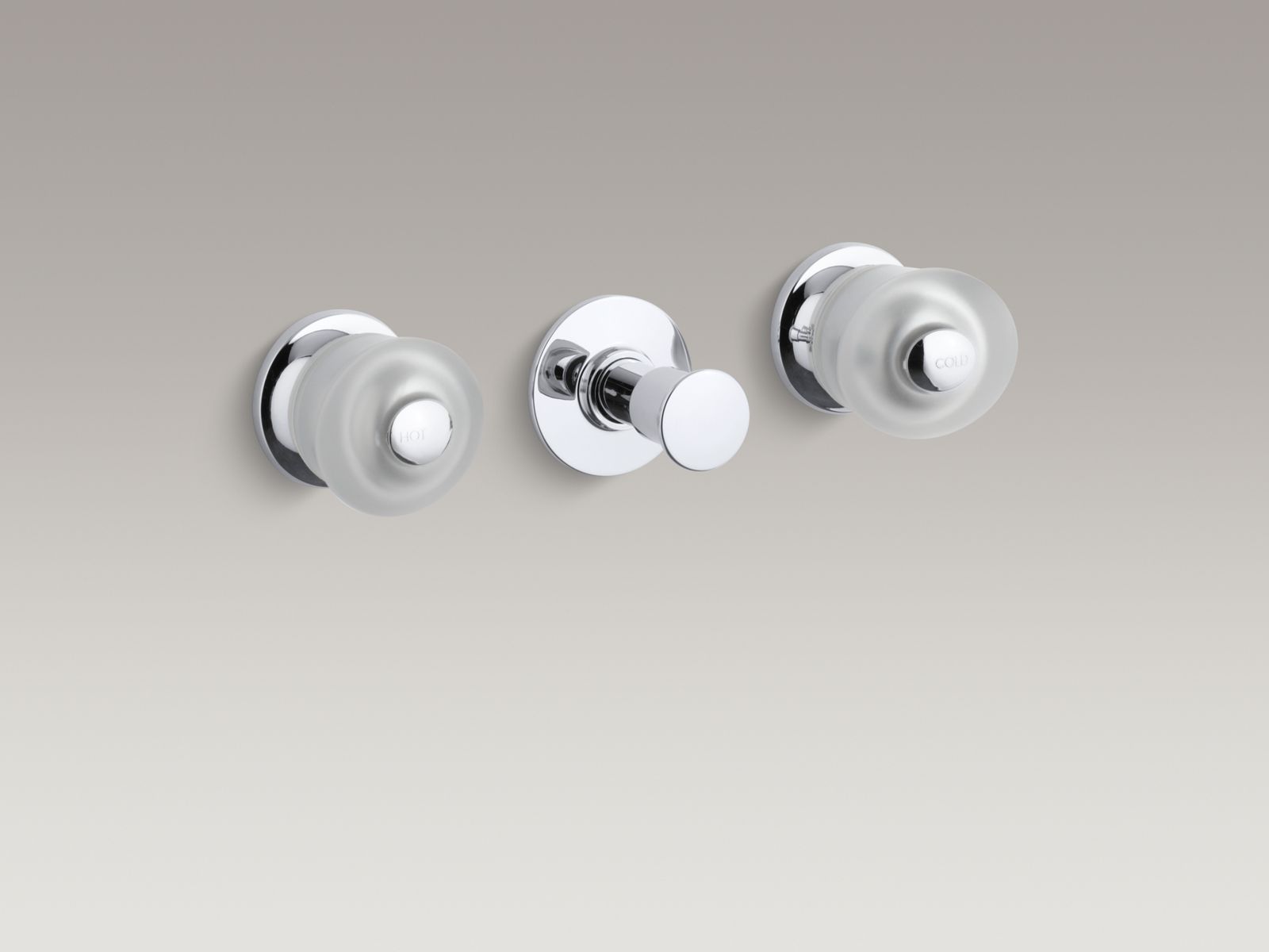 Coralais(R) three-handle bath and shower trim set with sculpted acrylic handles, valve not included