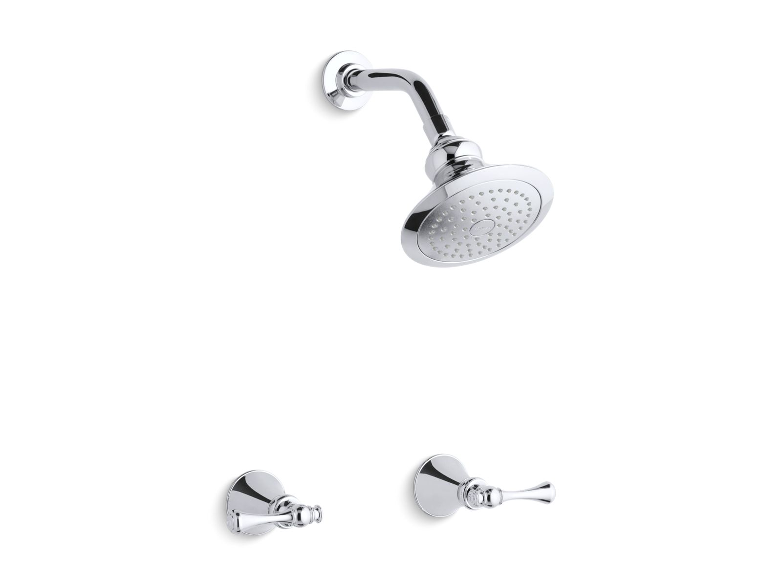1614-revival-shower-faucet-set-with-single-function-showerhead-traditional-lever-handles-shower-arm-and-flange-1.jpg Revival® Shower faucet set with single-function showerhead, traditional lever handles, shower arm and flange
