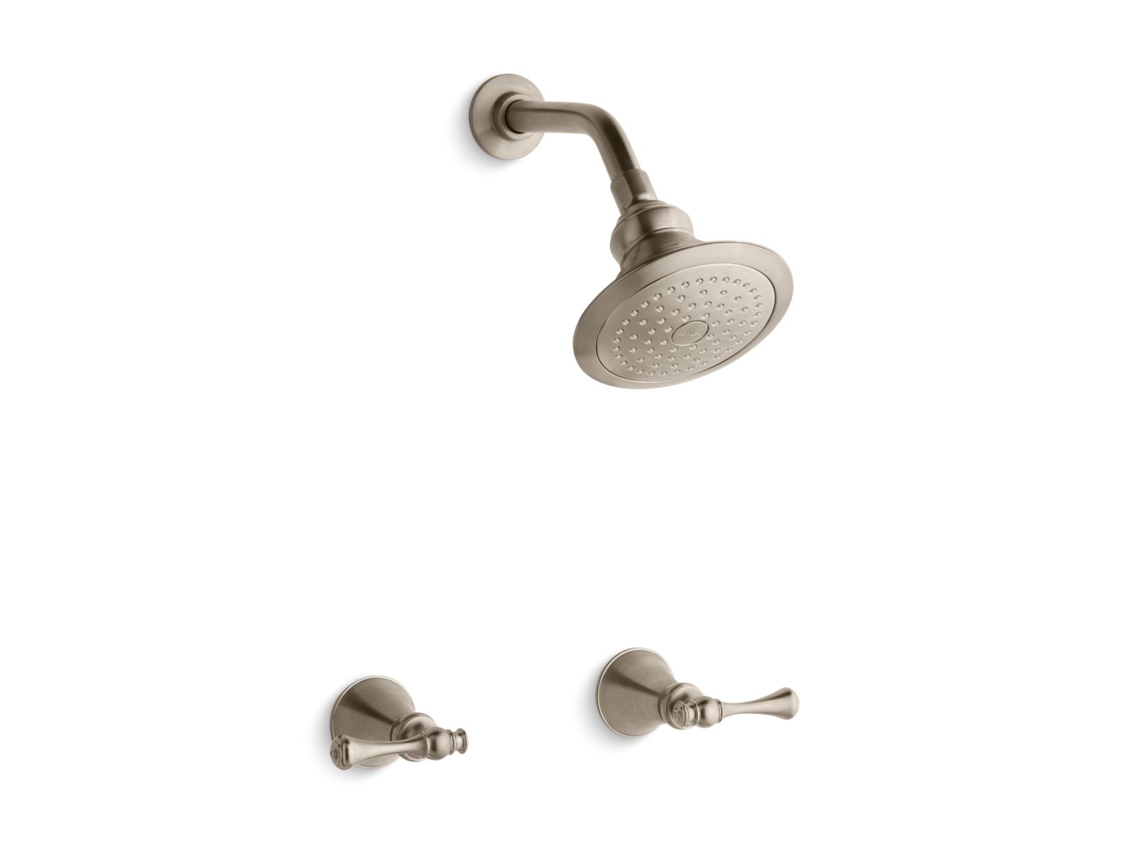 1614-revival-shower-faucet-set-with-single-function-showerhead-traditional-lever-handles-shower-arm-and-flange-3.jpg Revival® Shower faucet set with single-function showerhead, traditional lever handles, shower arm and flange