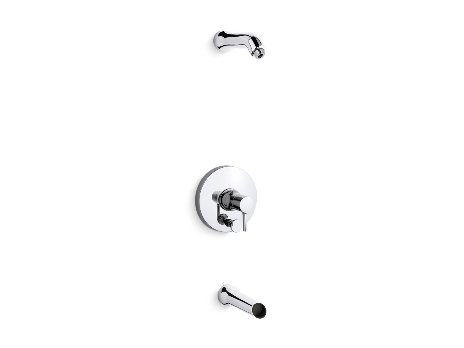 Toobi® Rite-Temp® bath and shower trim set with push-button diverter, less showerhead
