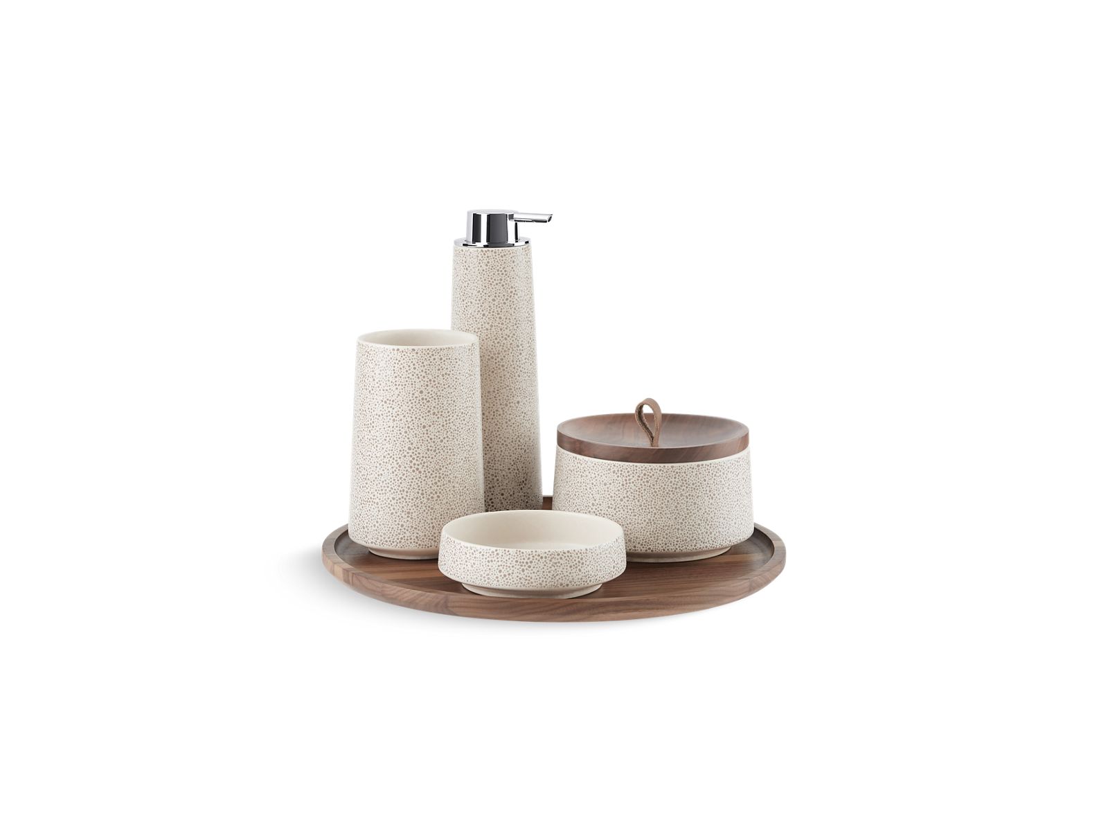 Bente® Five-piece countertop accessory set, Oyster Pearl
