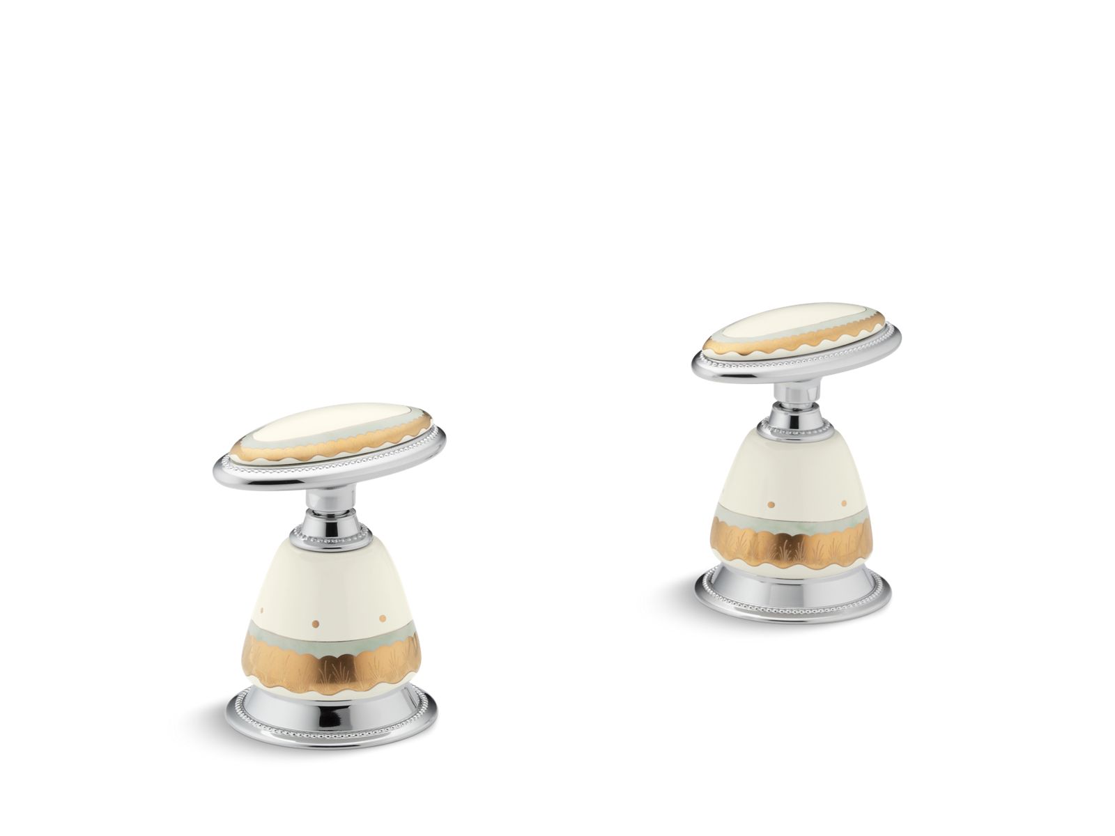 Prairie Flowers™ Antique Ceramic handle insets for bath faucets