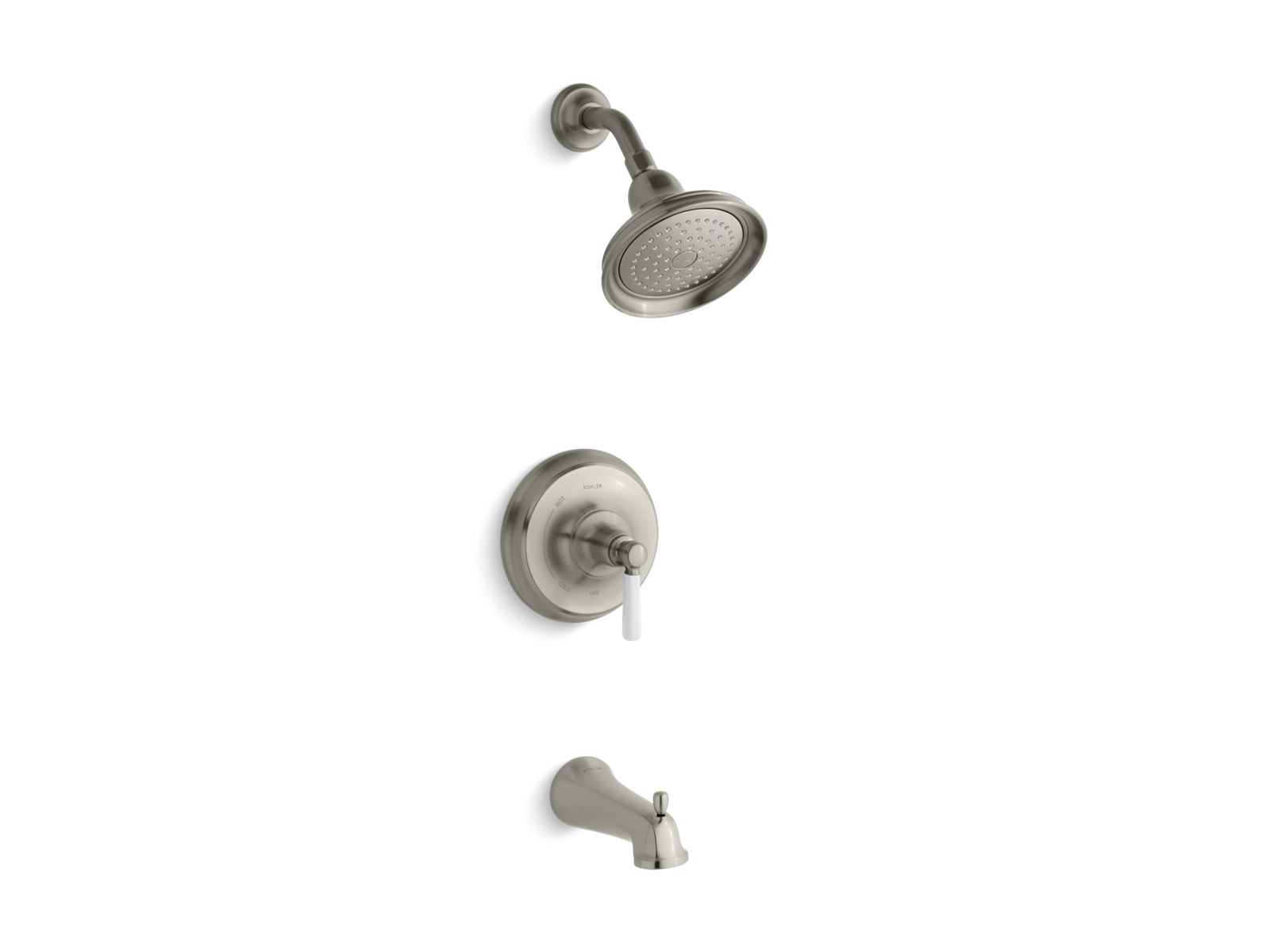 Bancroft® Rite-Temp® bath and shower trim set with ceramic lever handle and NPT spout, valve not included