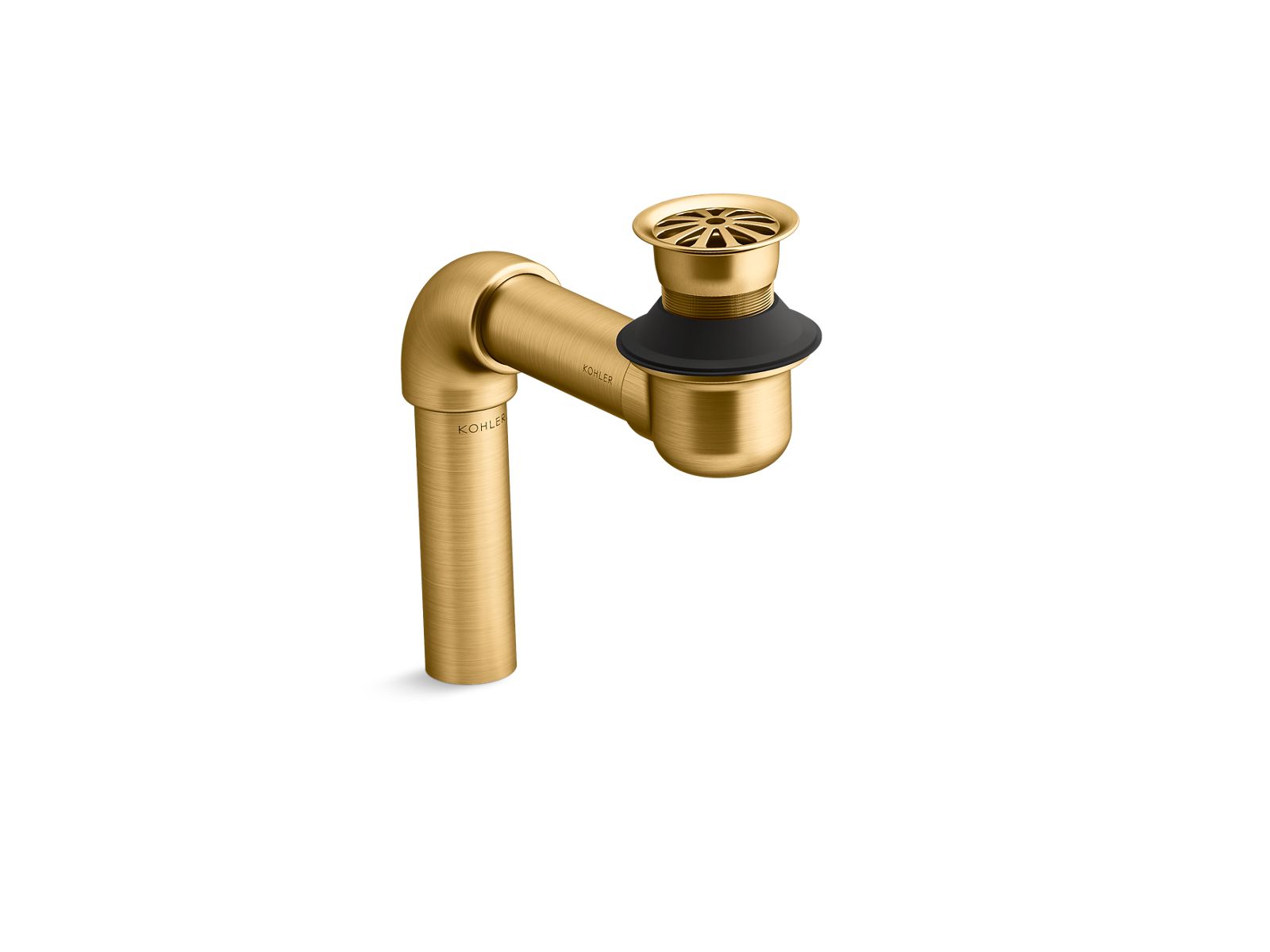 Bathroom sink offset drain with open strainer