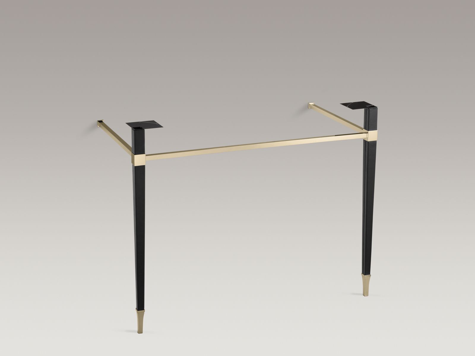 Kathryn(R) square tapered French Gold brass table legs with leather wrapping
