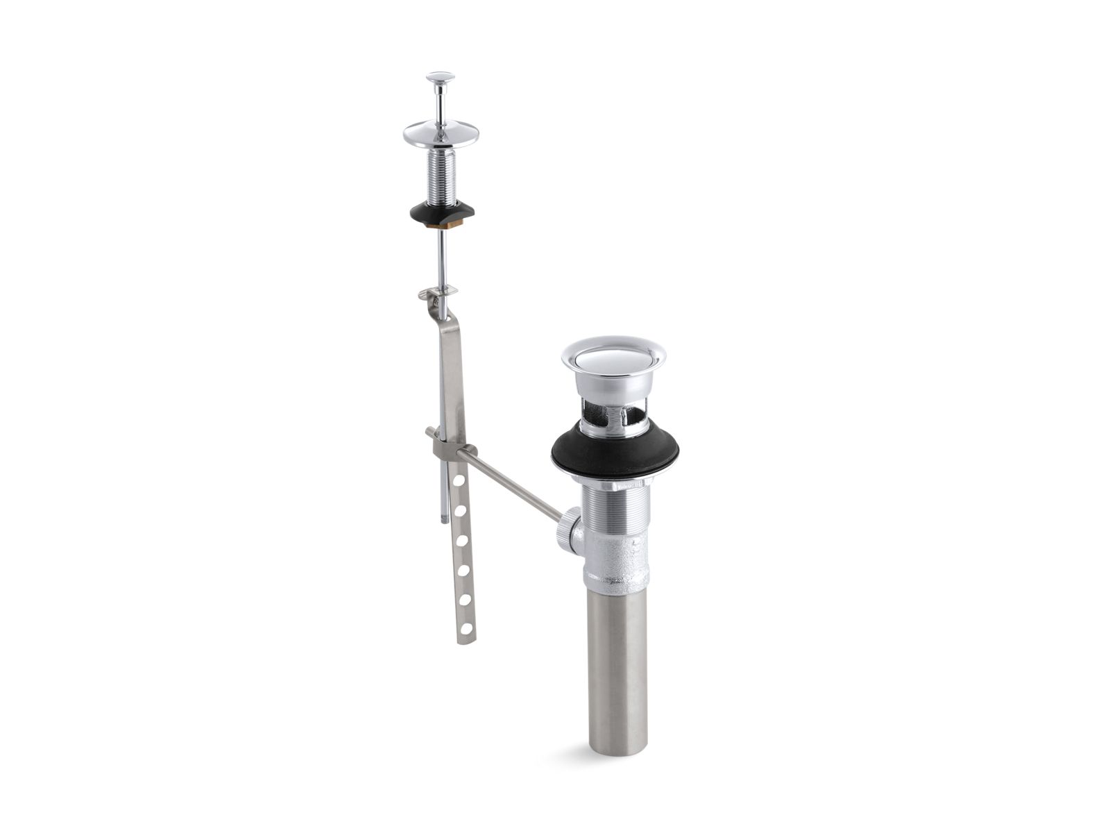 Standard pop-up drain, non-exposed, with lift rod