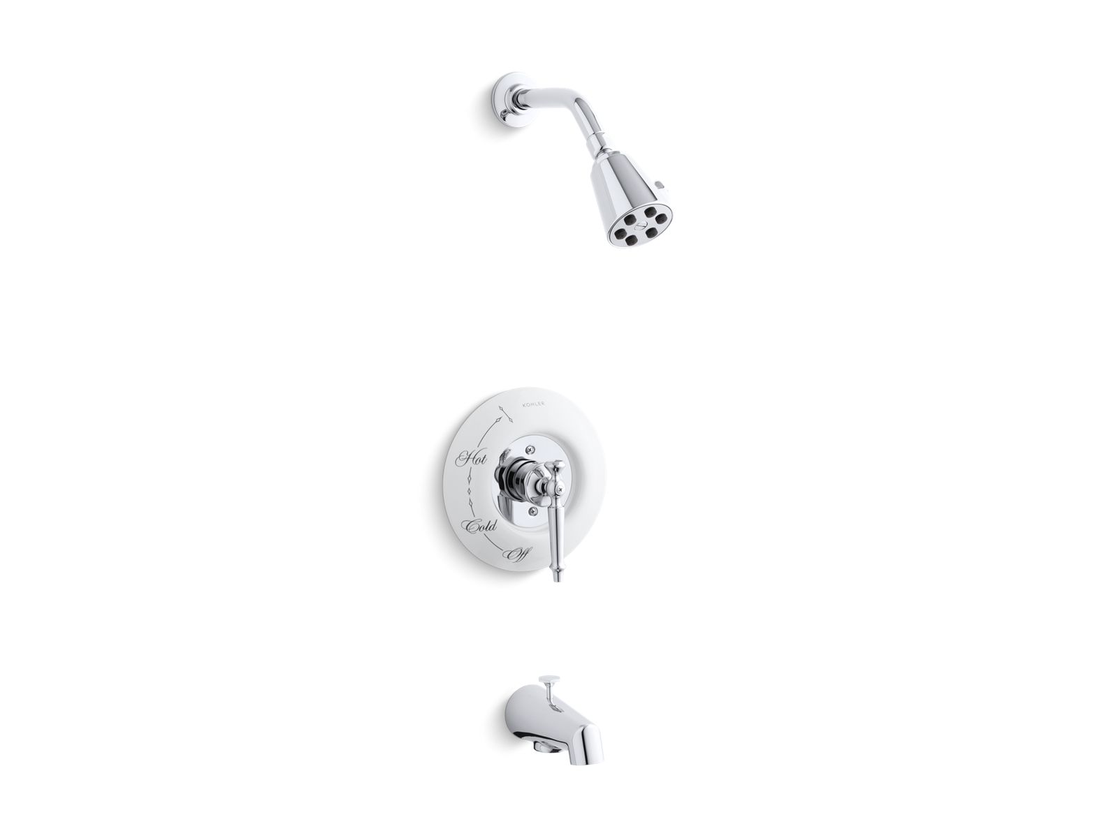 Antique(TM) Lever Rite-Temp(R) pressure-balancing bath and shower faucet trim, requires ceramic dial plate, valve not included