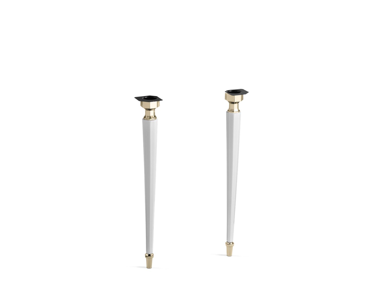 Kathryn® Octagonal fireclay/French Gold tapered brass table legs