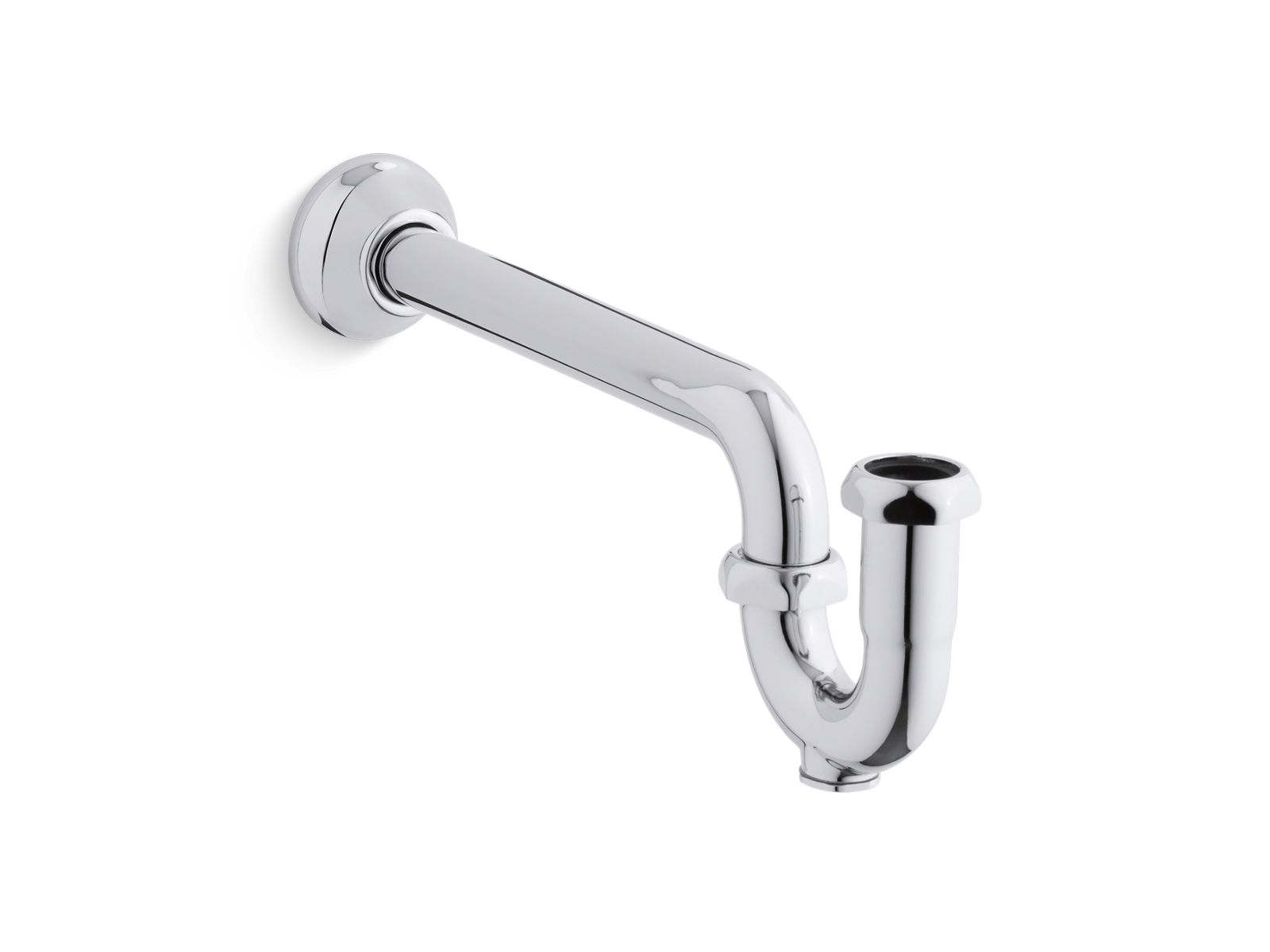 Adjustable P-trap with long tubing outlet, 1-1/4" x 1-1/4"