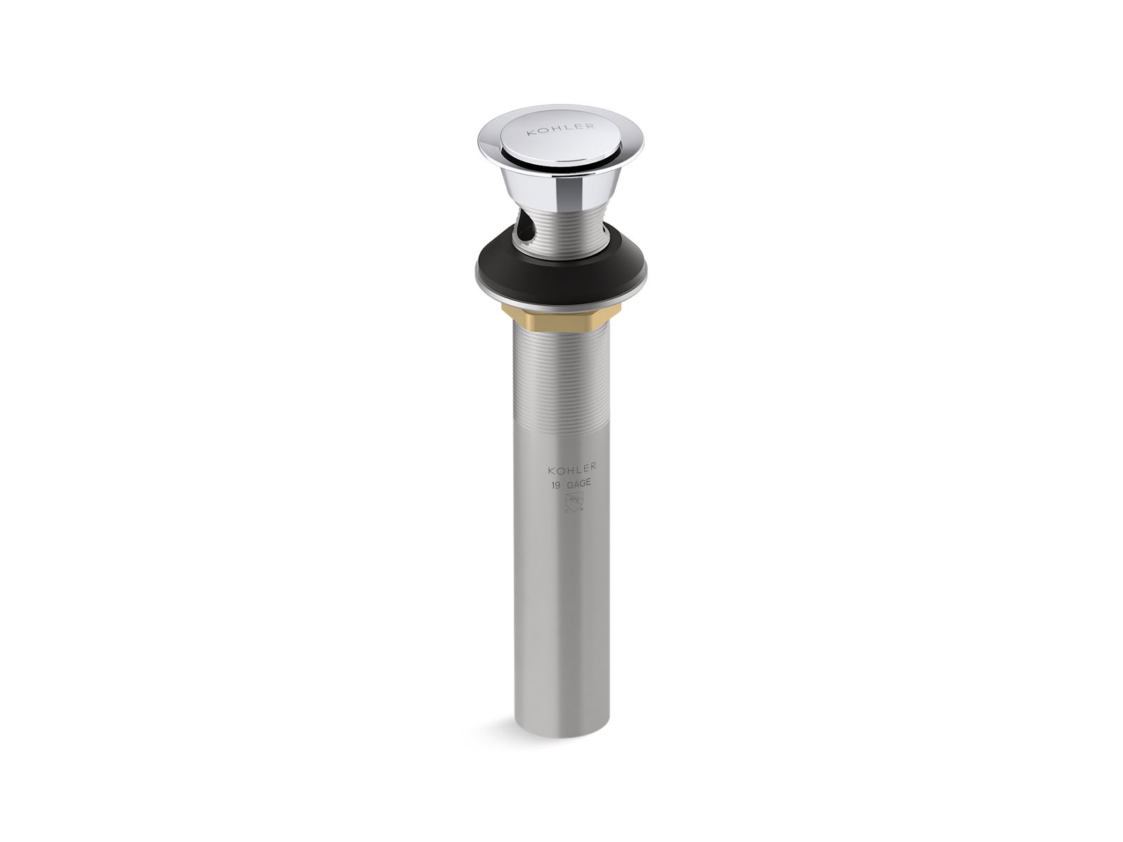 Clicker drain with overflow