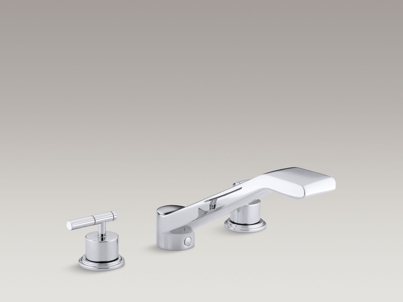 Taboret(R) deck-mount bath faucet trim for high-flow valve with 9-5/8" bullnose non-diverter spout and lever handles, valve not included