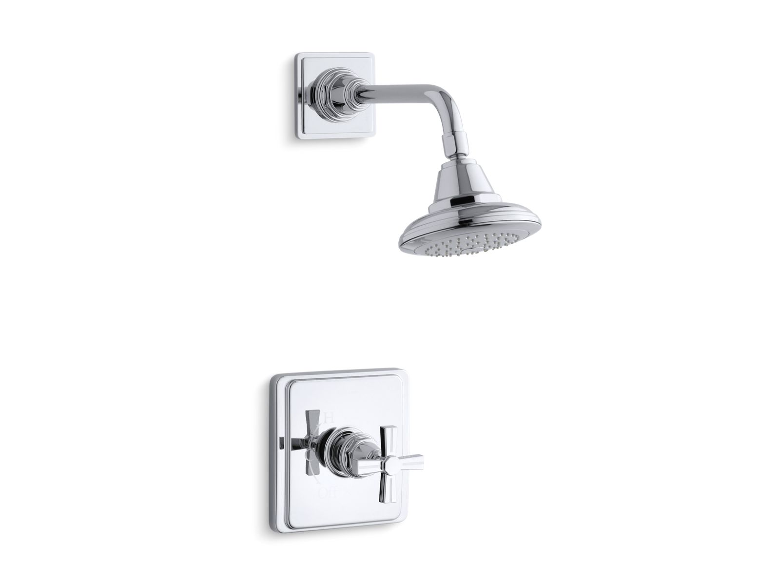 Pinstripe® Rite-Temp® shower trim kit with cross handle, 2.5 gpm