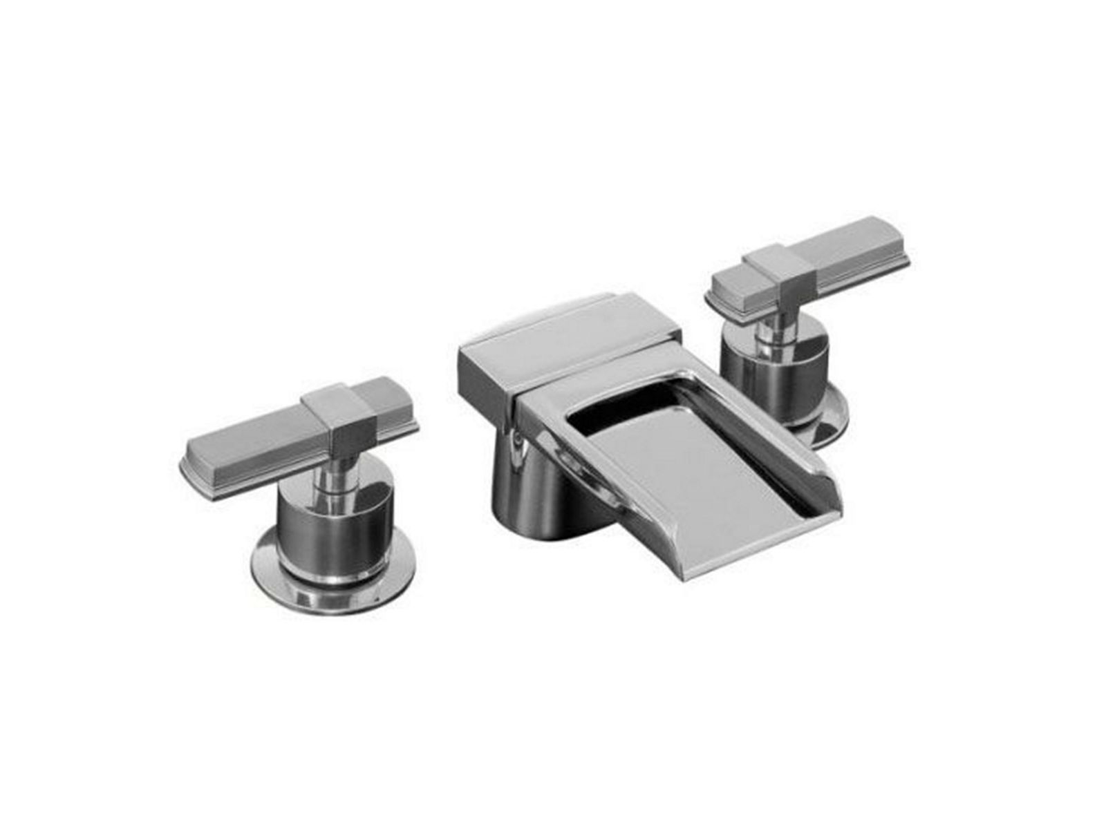 Alterna(R) widespread lavatory faucet with lever handles and Flume(TM) spout